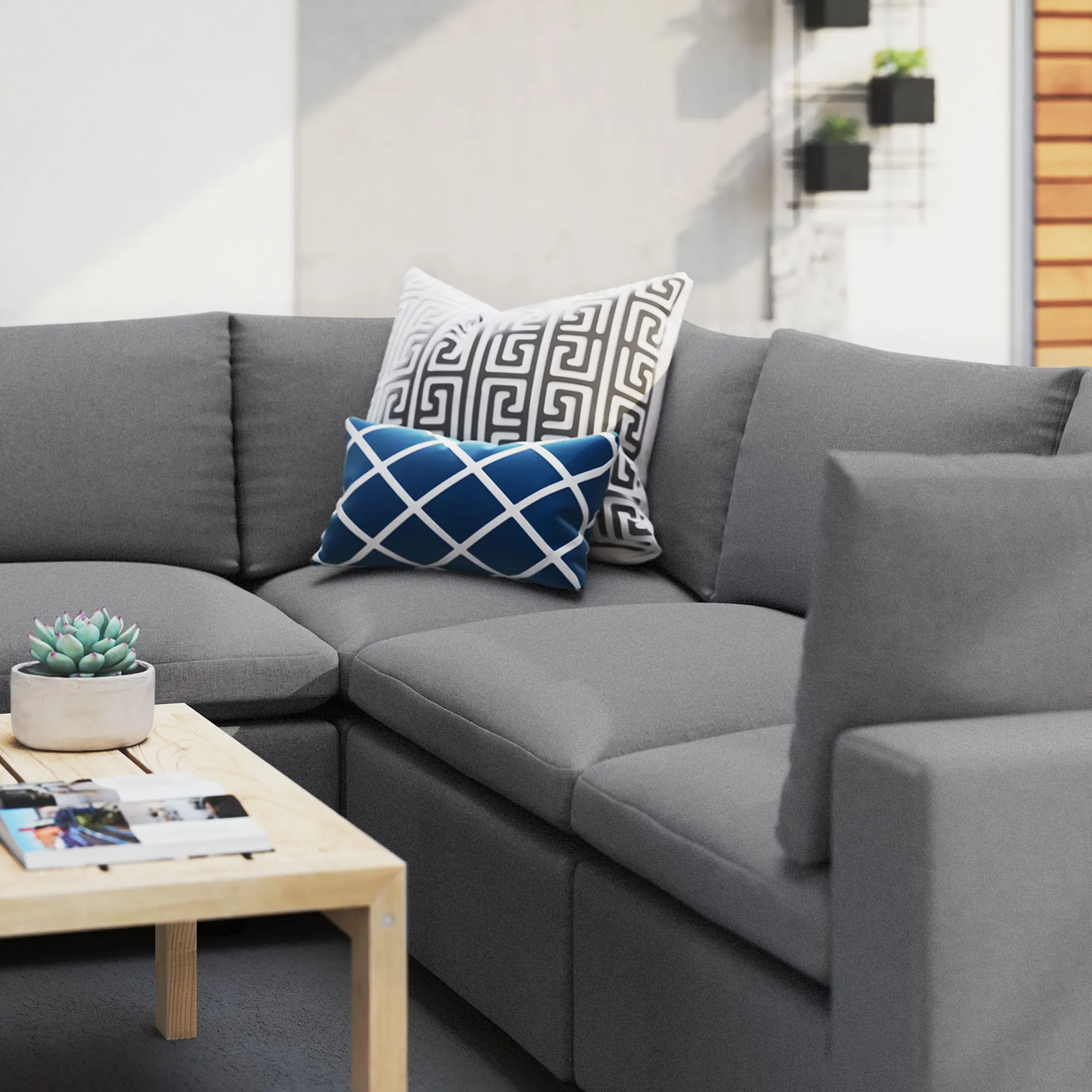 Commix 5-Piece Sunbrella® Outdoor Patio Sectional Sofa by Modway