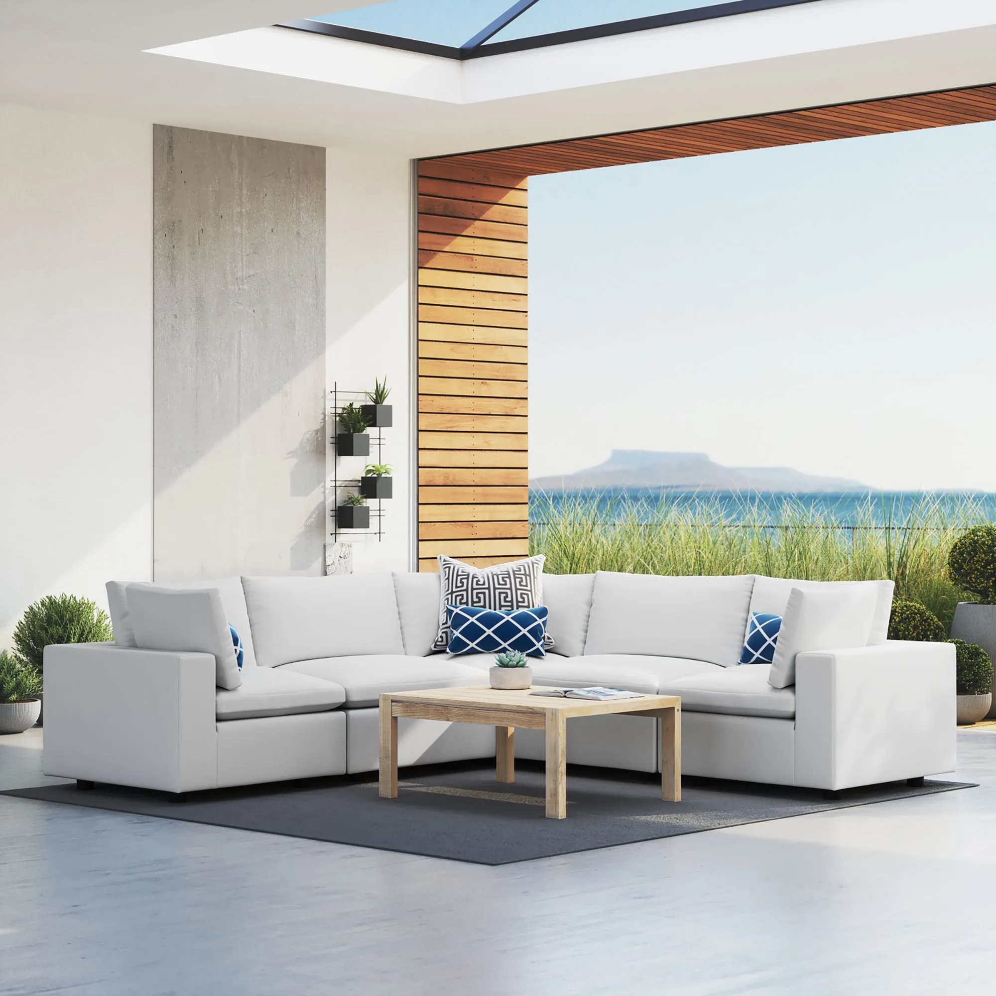 Commix 5-Piece Sunbrella® Outdoor Patio Sectional Sofa by Modway