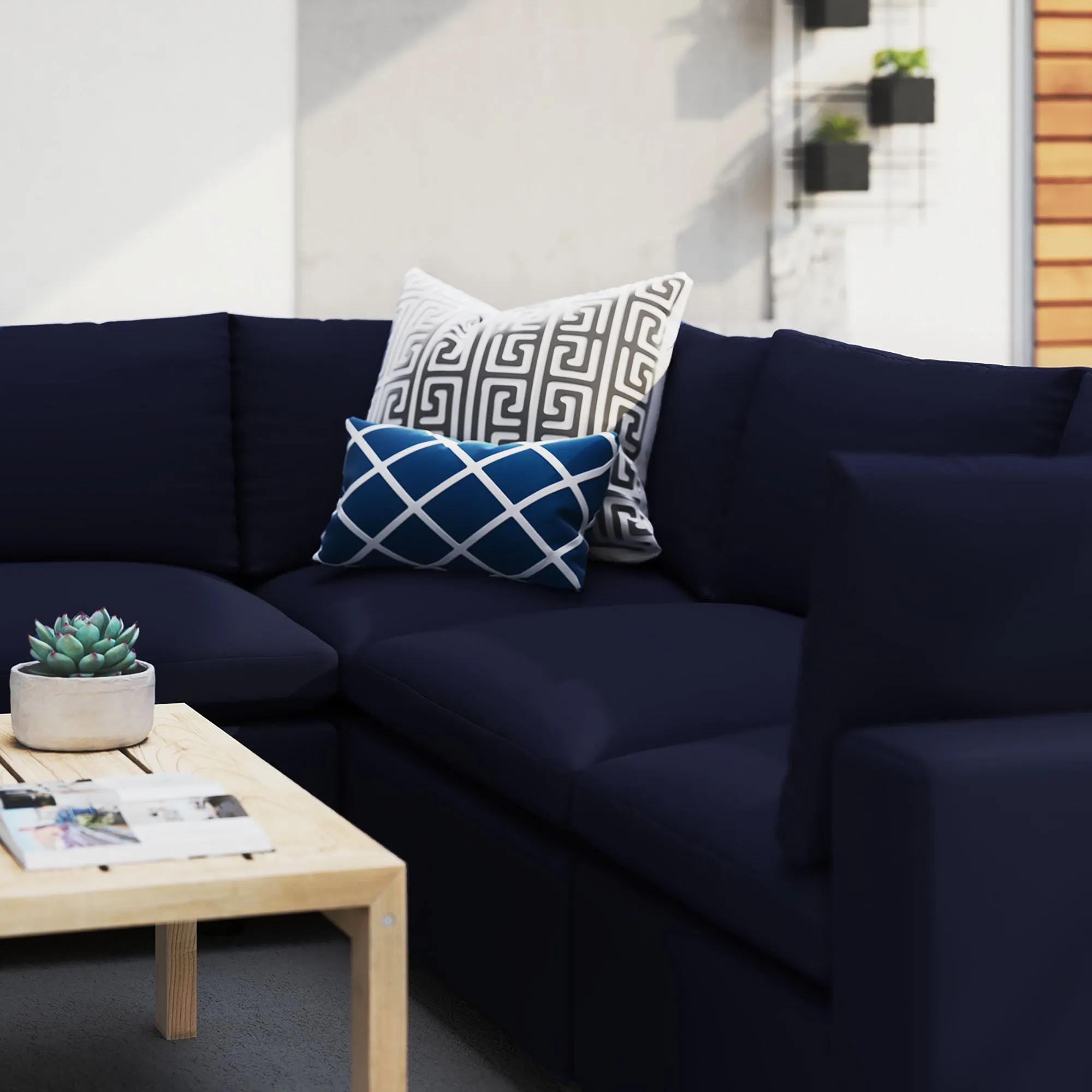 Commix 5-Piece Sunbrella® Outdoor Patio Sectional Sofa by Modway