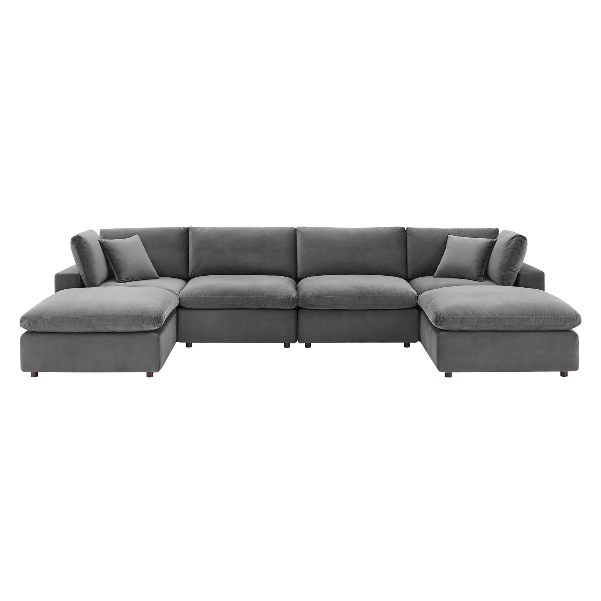 Commix 6-Piece Down Filled Overstuffed Performance Velvet Sectional Sofa by Modway