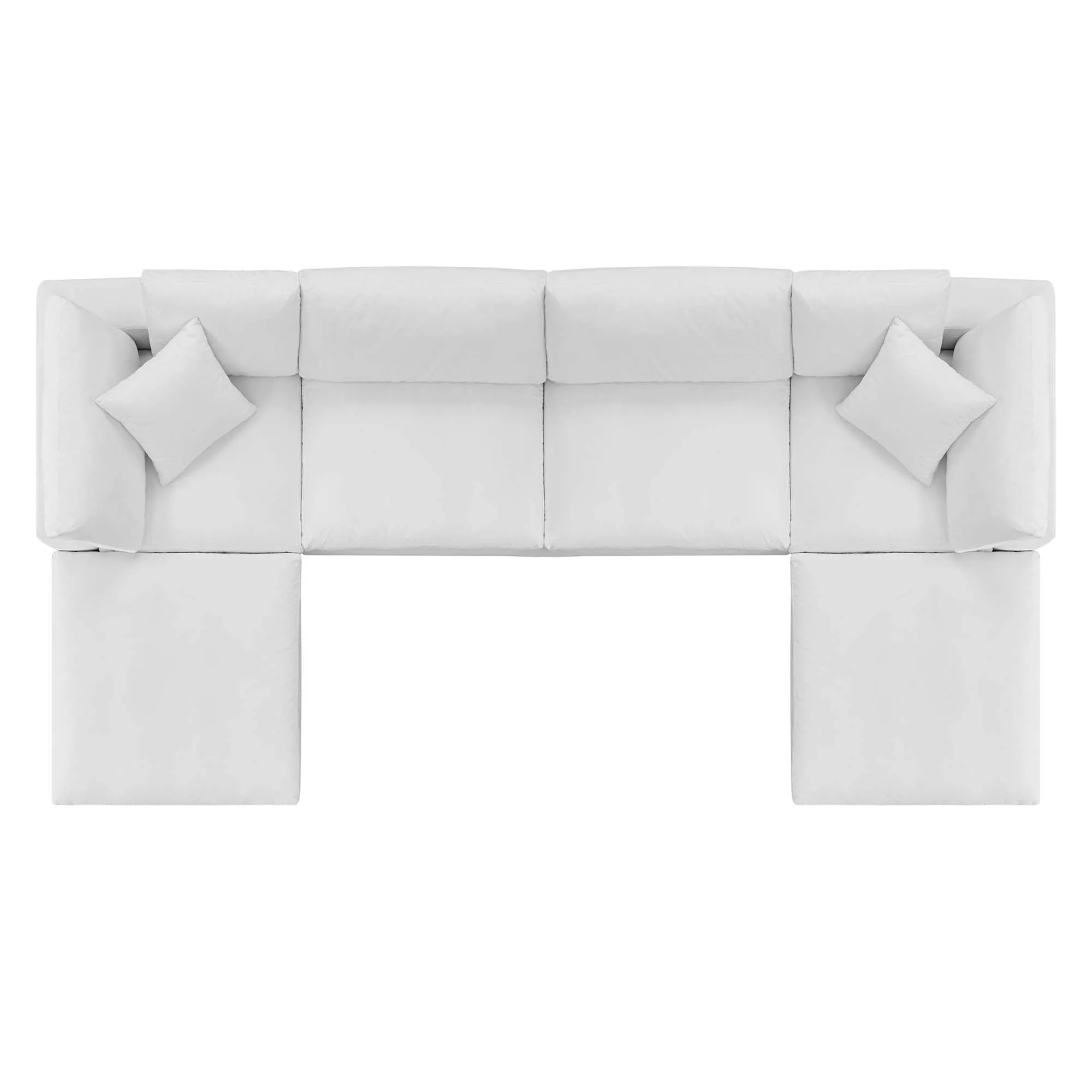 Commix 6-Piece Down Filled Overstuffed Performance Velvet Sectional Sofa by Modway