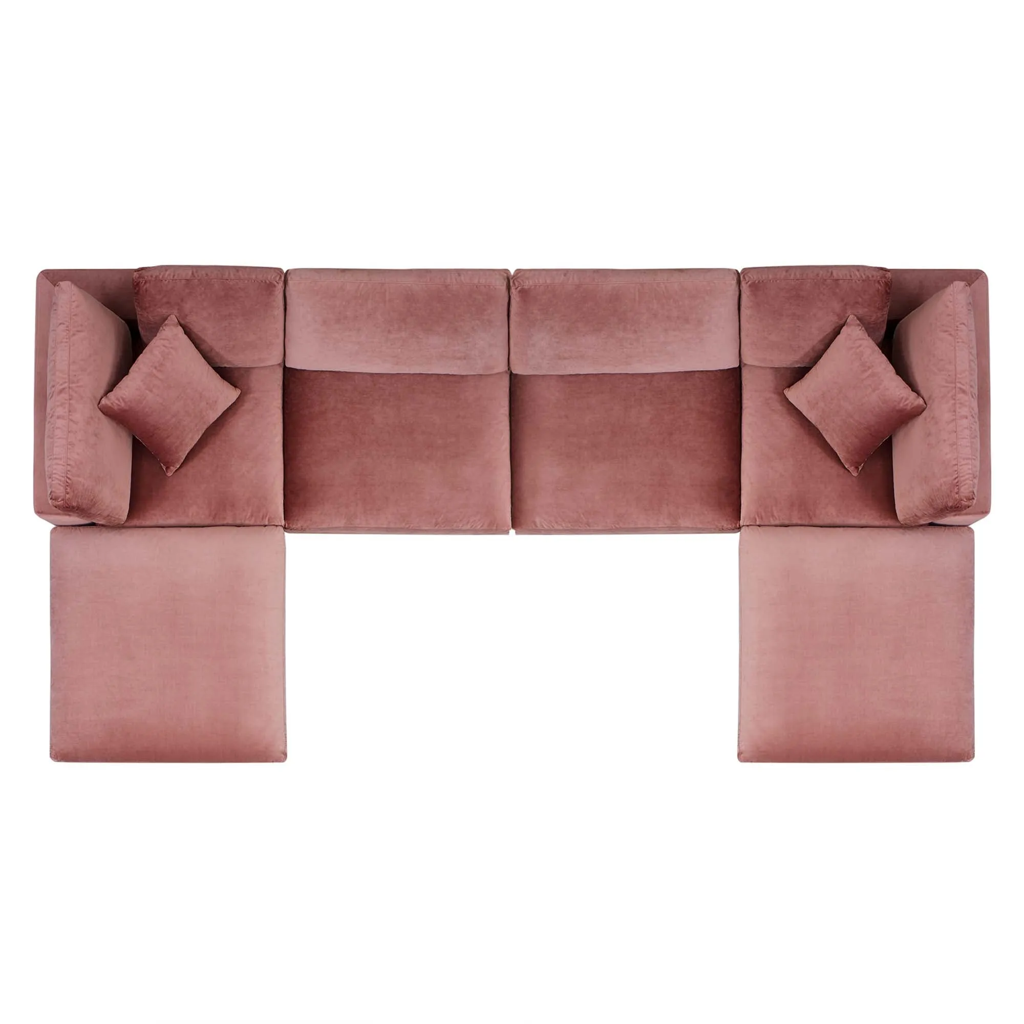 Commix 6-Piece Down Filled Overstuffed Performance Velvet Sectional Sofa by Modway