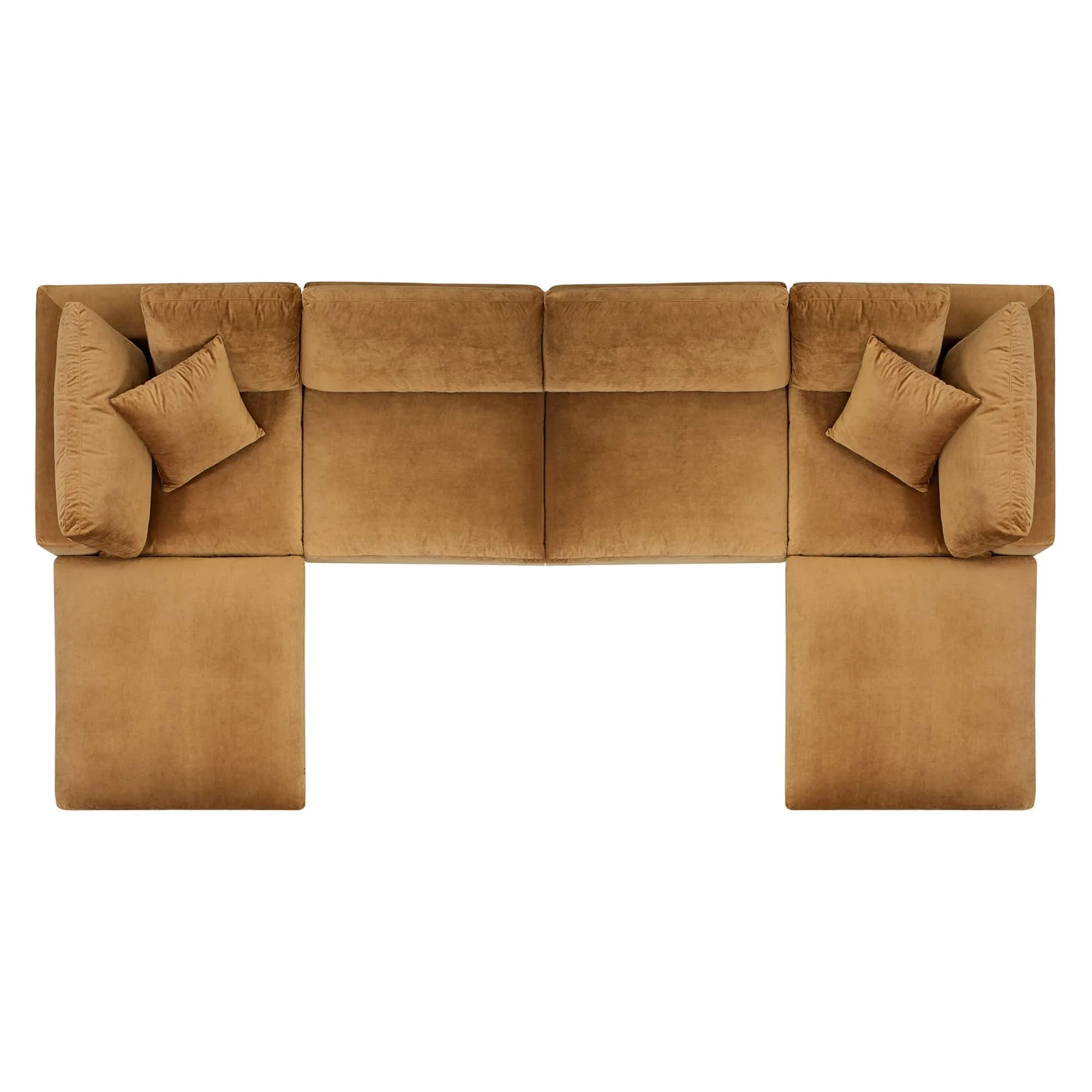 Commix 6-Piece Down Filled Overstuffed Performance Velvet Sectional Sofa by Modway