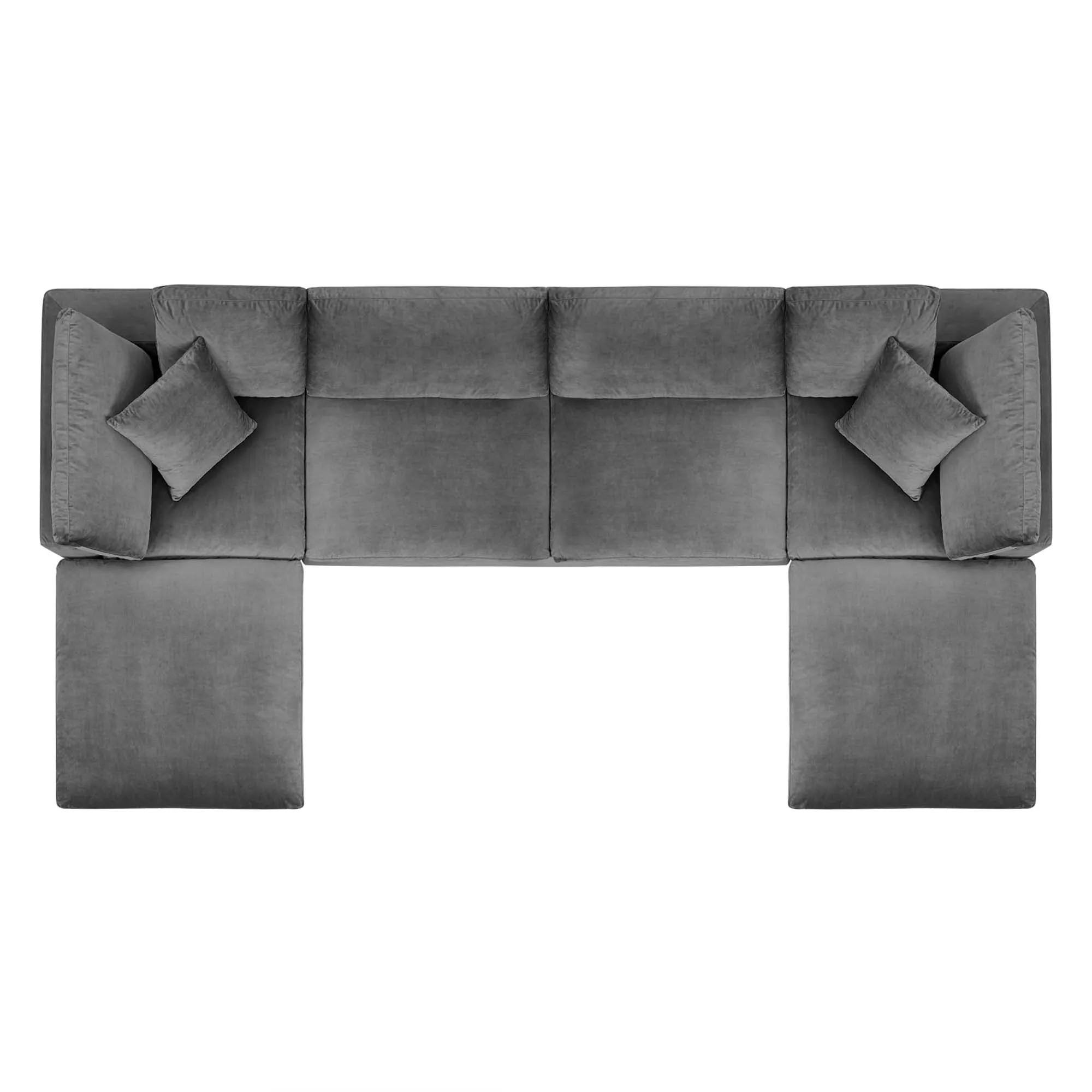 Commix 6-Piece Down Filled Overstuffed Performance Velvet Sectional Sofa by Modway