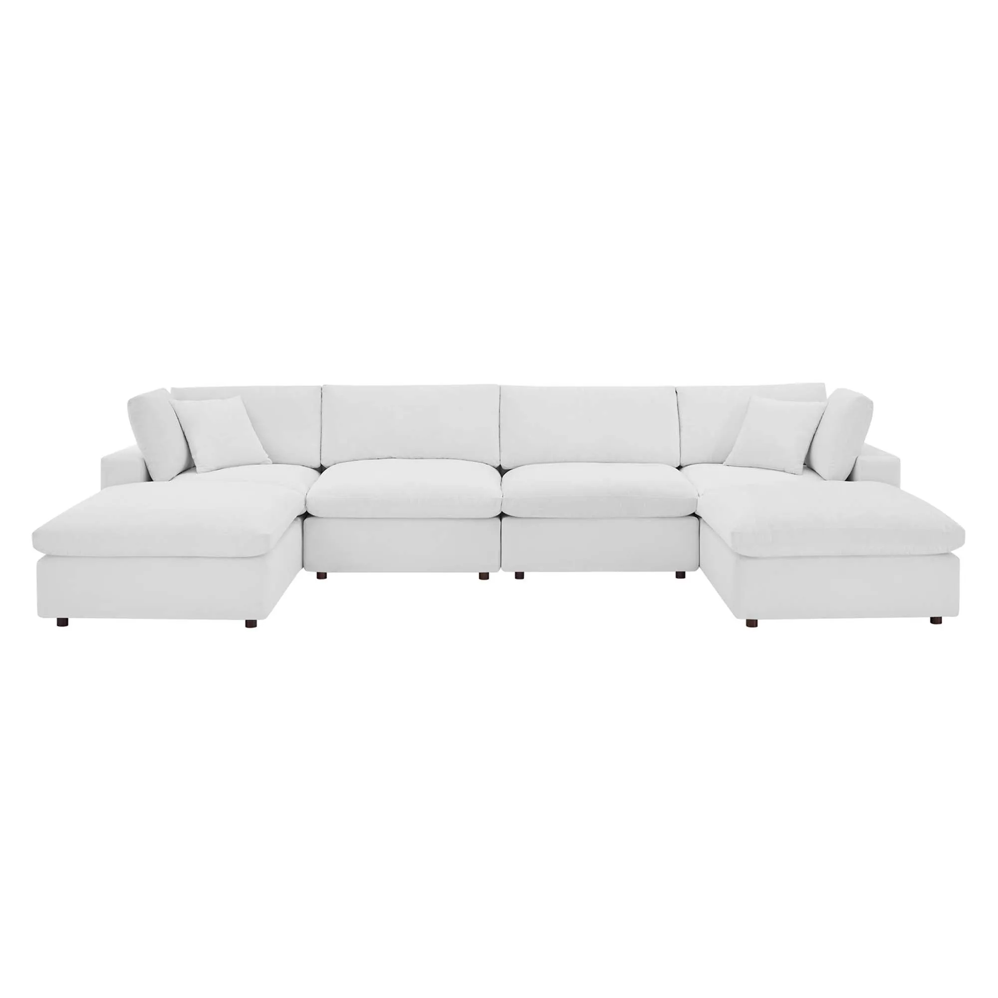 Commix 6-Piece Down Filled Overstuffed Performance Velvet Sectional Sofa by Modway