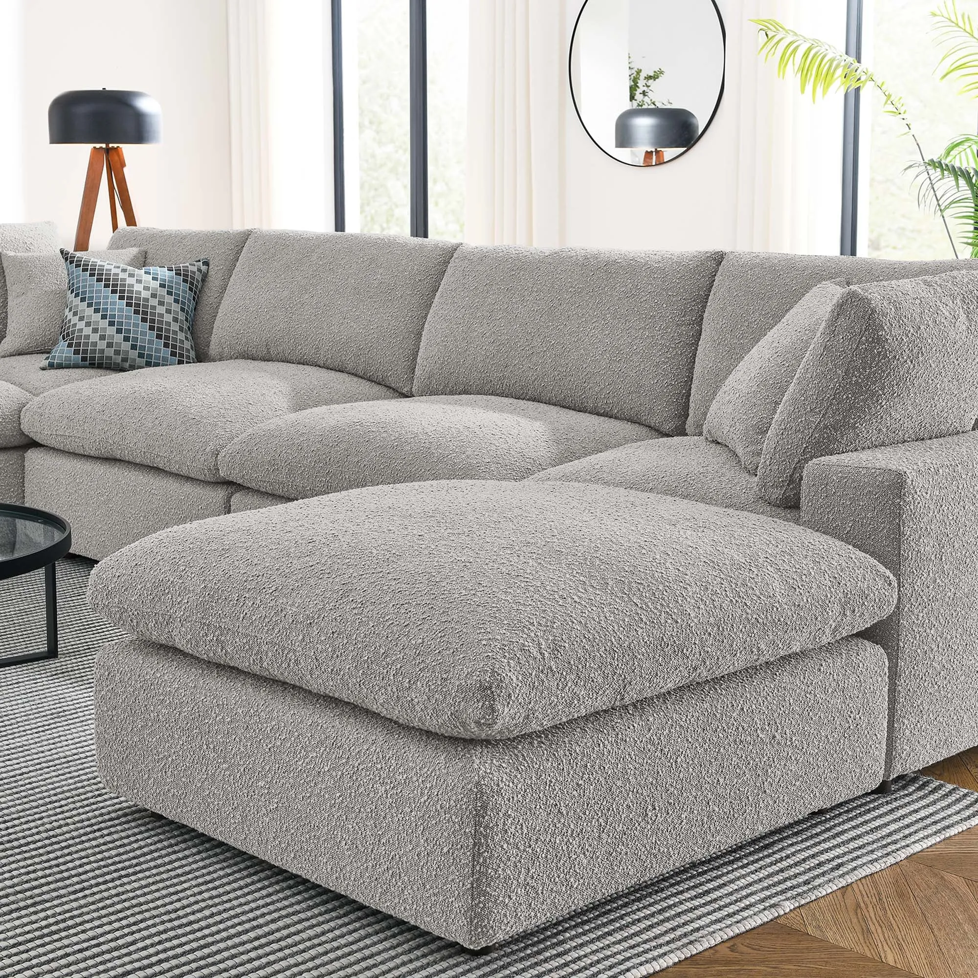 Commix 7-Piece Down Filled Overstuffed Boucle Sectional Sofa by Modway
