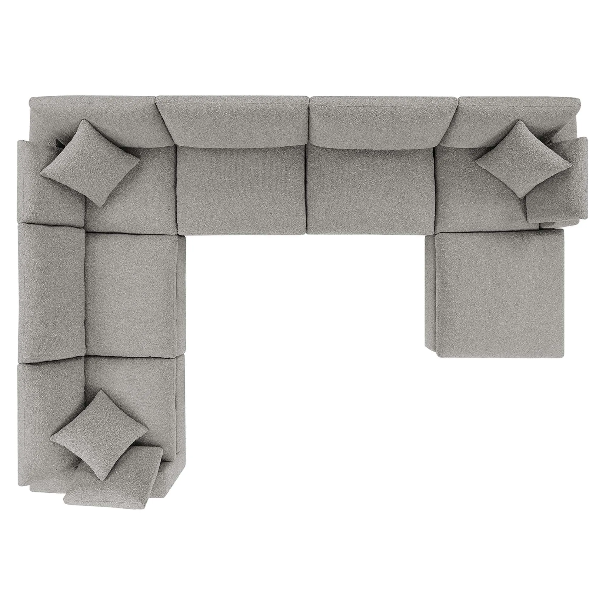 Commix 7-Piece Down Filled Overstuffed Boucle Sectional Sofa by Modway
