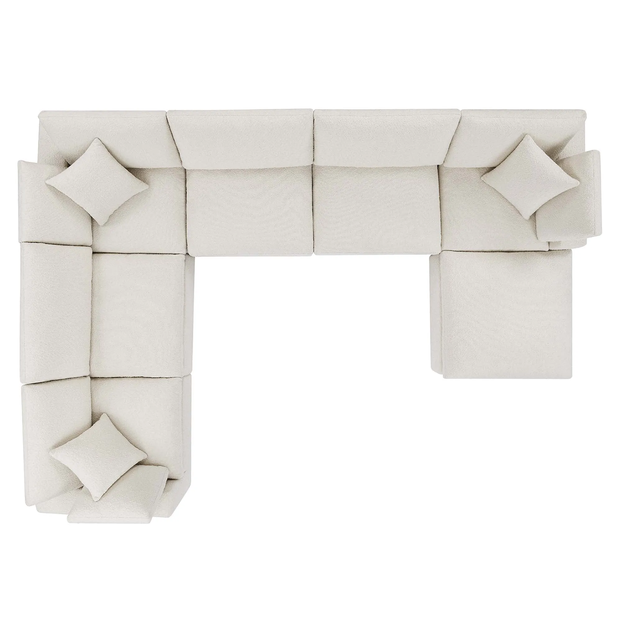 Commix 7-Piece Down Filled Overstuffed Boucle Sectional Sofa by Modway
