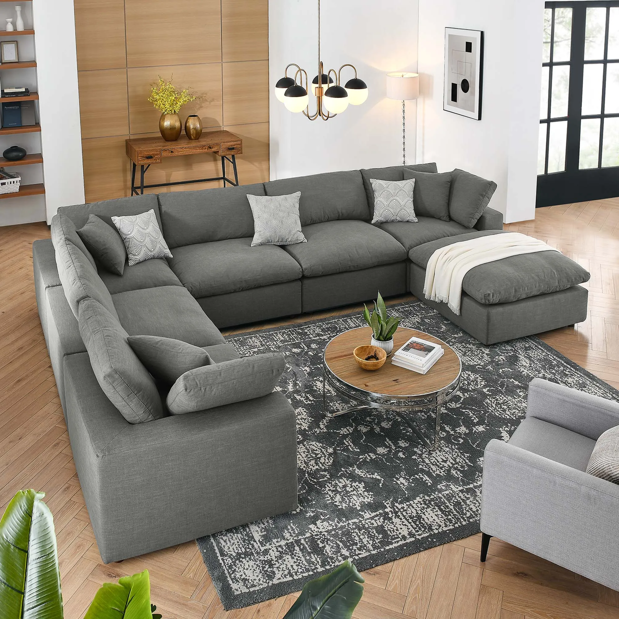 Commix 7-Piece Down Filled Overstuffed Sectional Sofa by Modway