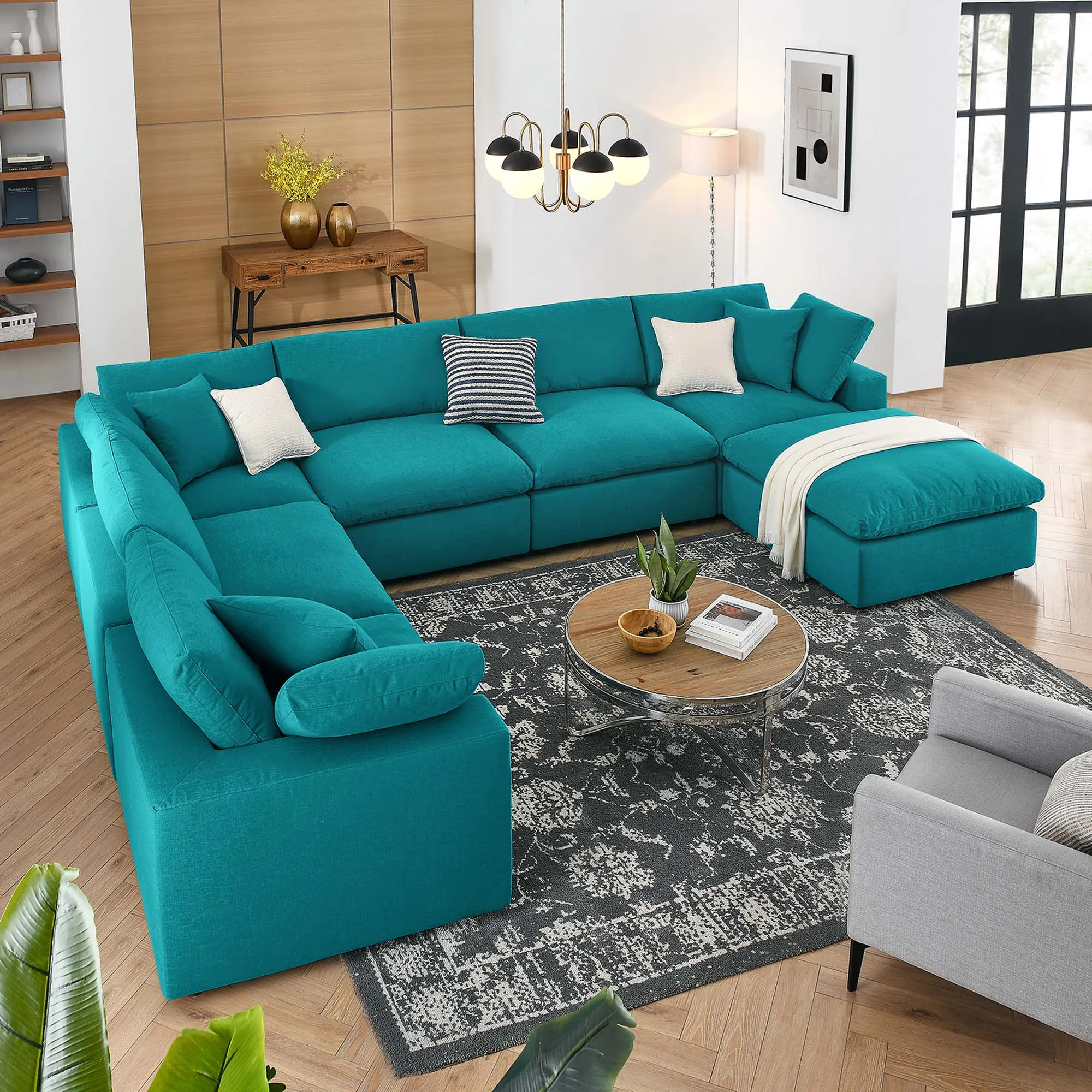 Commix 7-Piece Down Filled Overstuffed Sectional Sofa by Modway