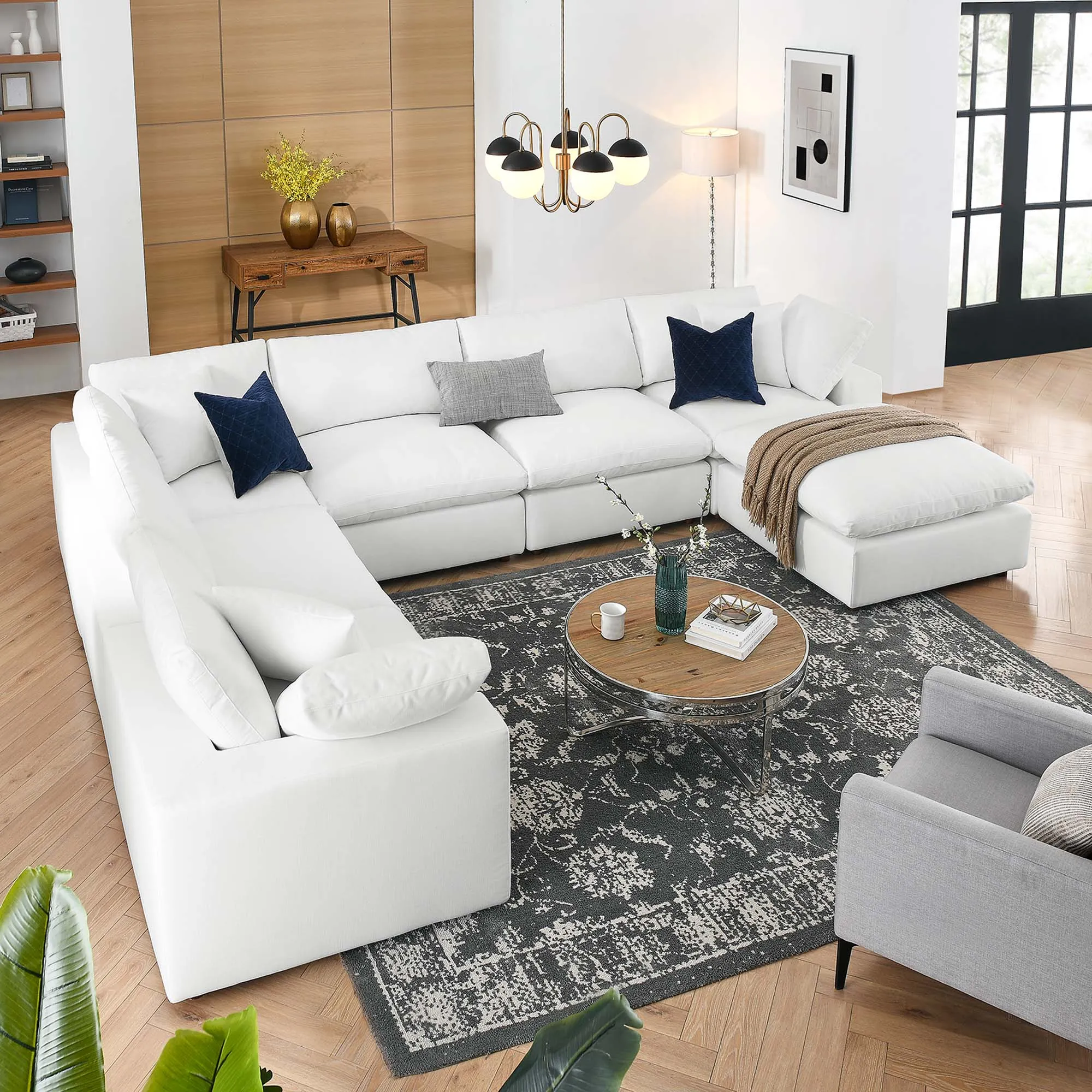 Commix 7-Piece Down Filled Overstuffed Sectional Sofa by Modway