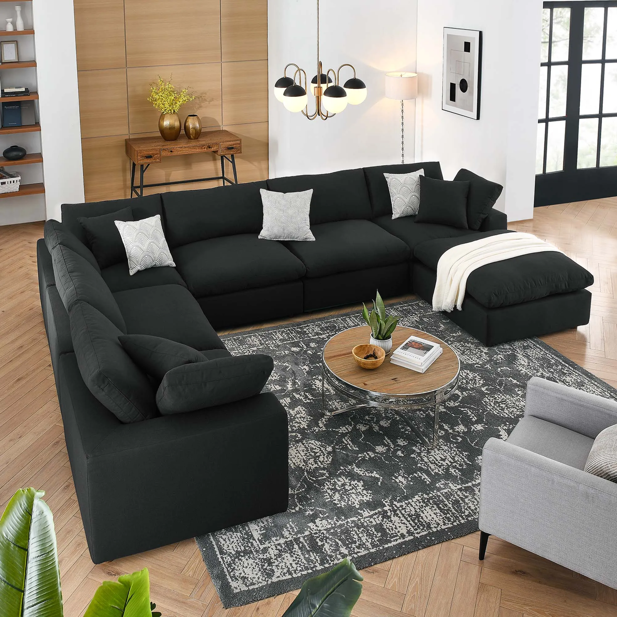 Commix 7-Piece Down Filled Overstuffed Sectional Sofa by Modway