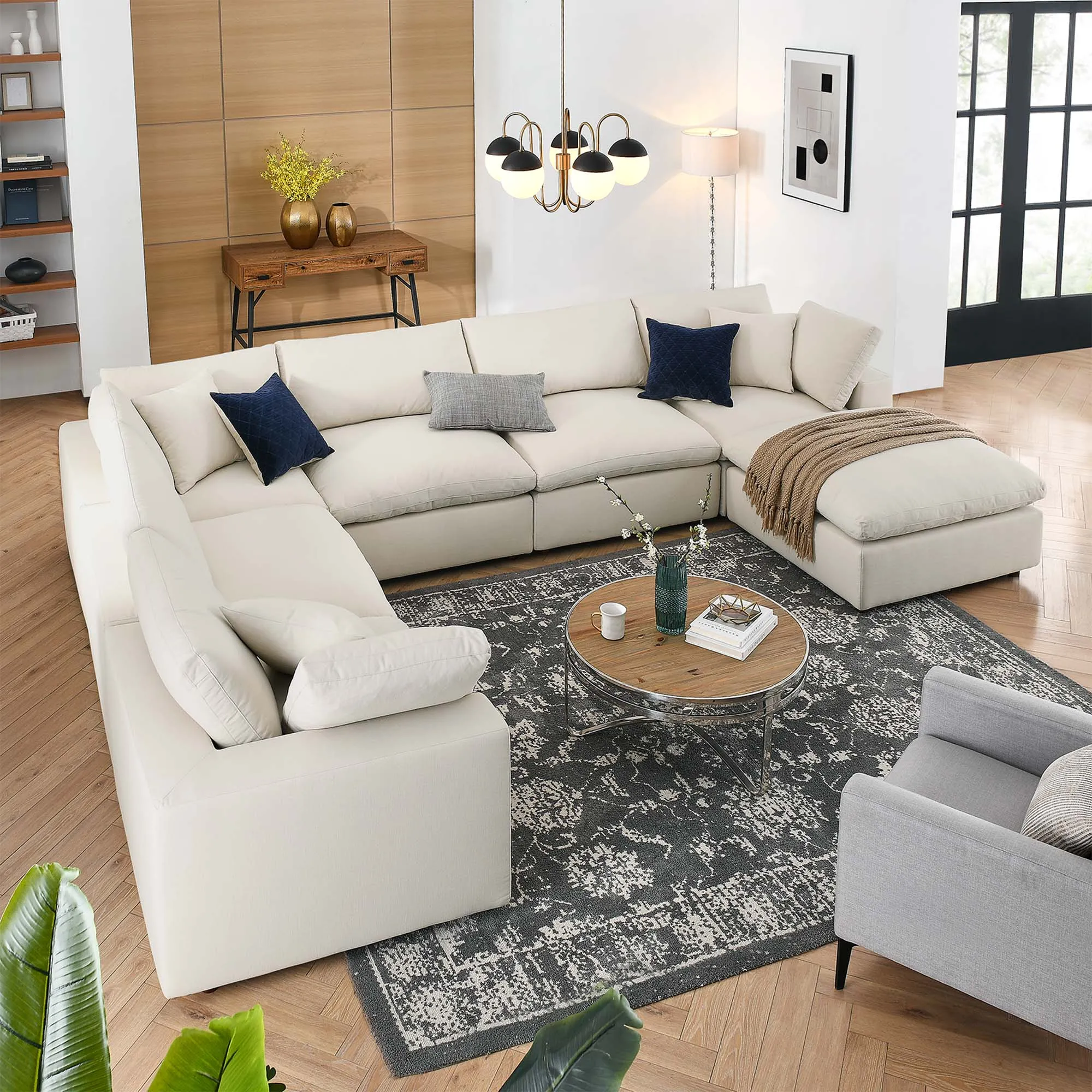 Commix 7-Piece Down Filled Overstuffed Sectional Sofa by Modway