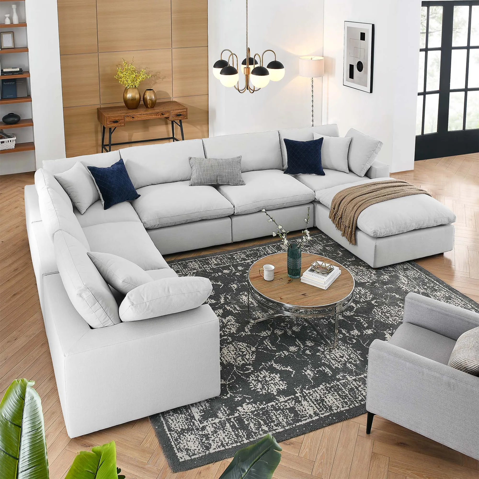 Commix 7-Piece Down Filled Overstuffed Sectional Sofa by Modway