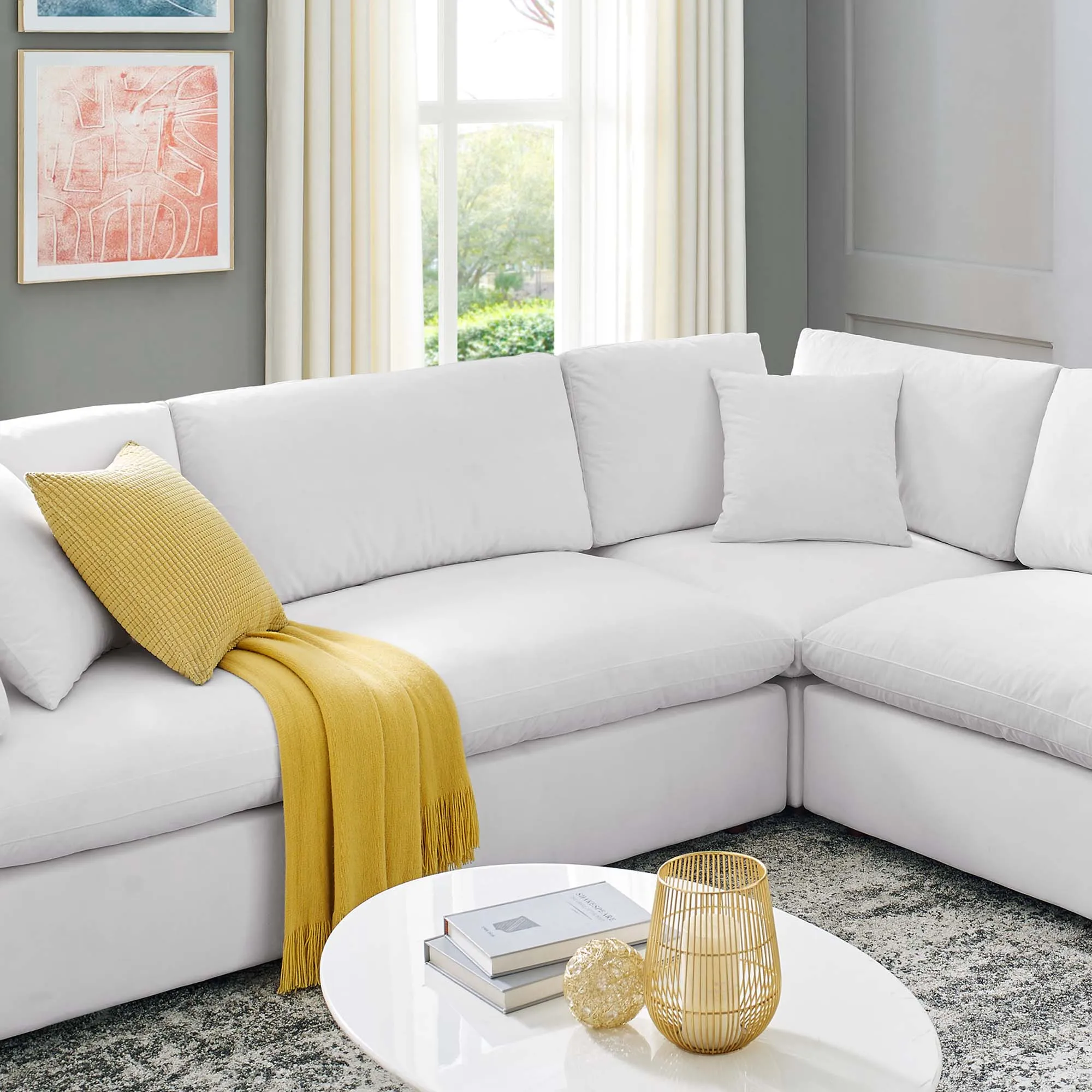 Commix 8-Piece Down Filled Overstuffed Performance Velvet Sectional Sofa by Modway