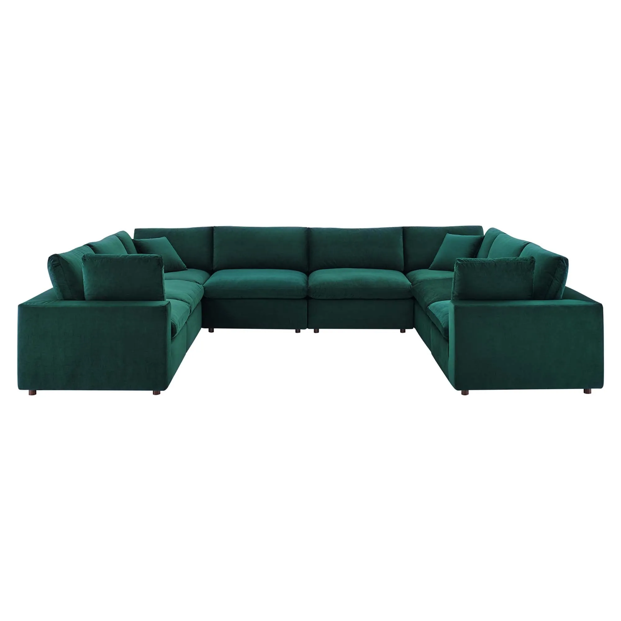 Commix 8-Piece Down Filled Overstuffed Performance Velvet Sectional Sofa by Modway