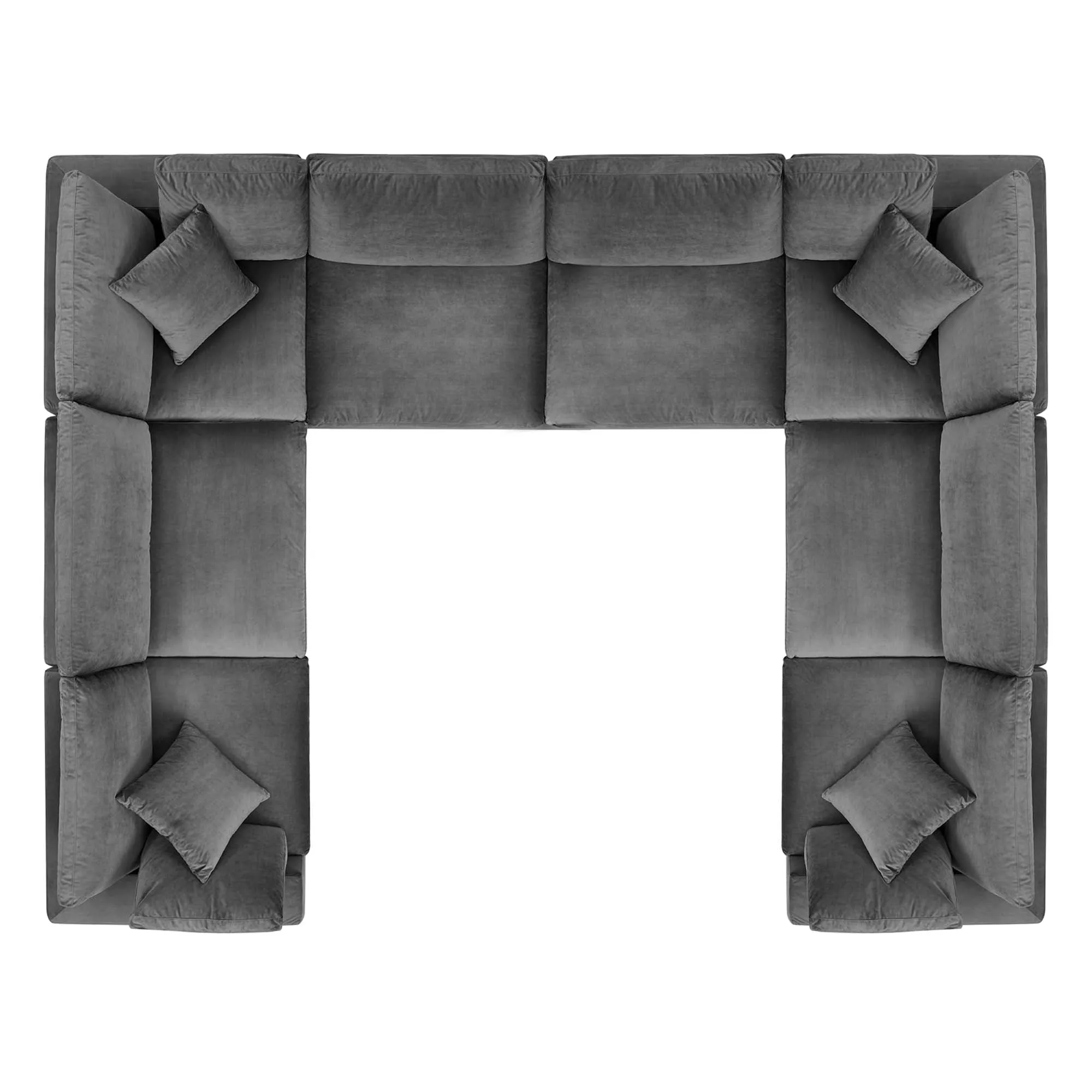 Commix 8-Piece Down Filled Overstuffed Performance Velvet Sectional Sofa by Modway