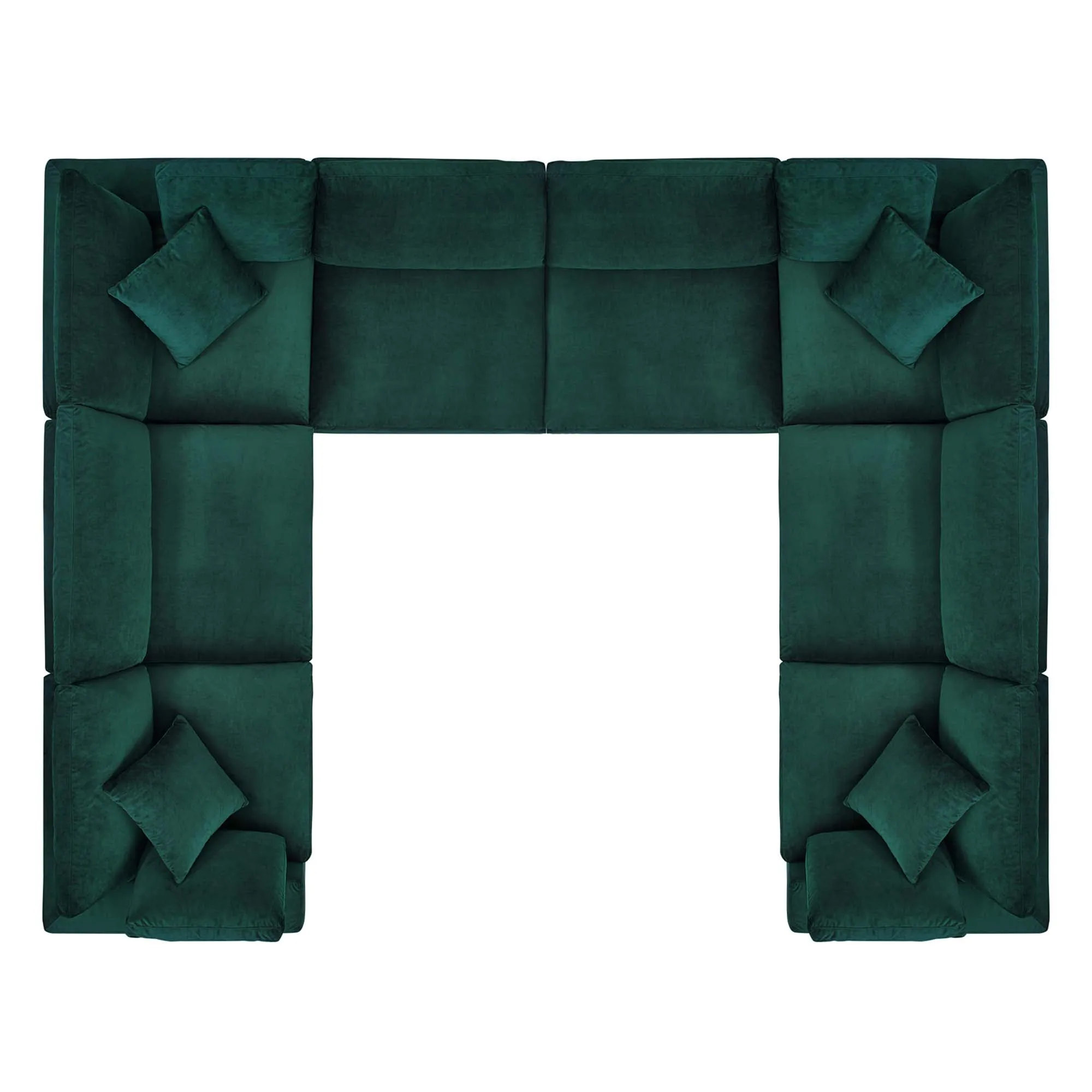 Commix 8-Piece Down Filled Overstuffed Performance Velvet Sectional Sofa by Modway