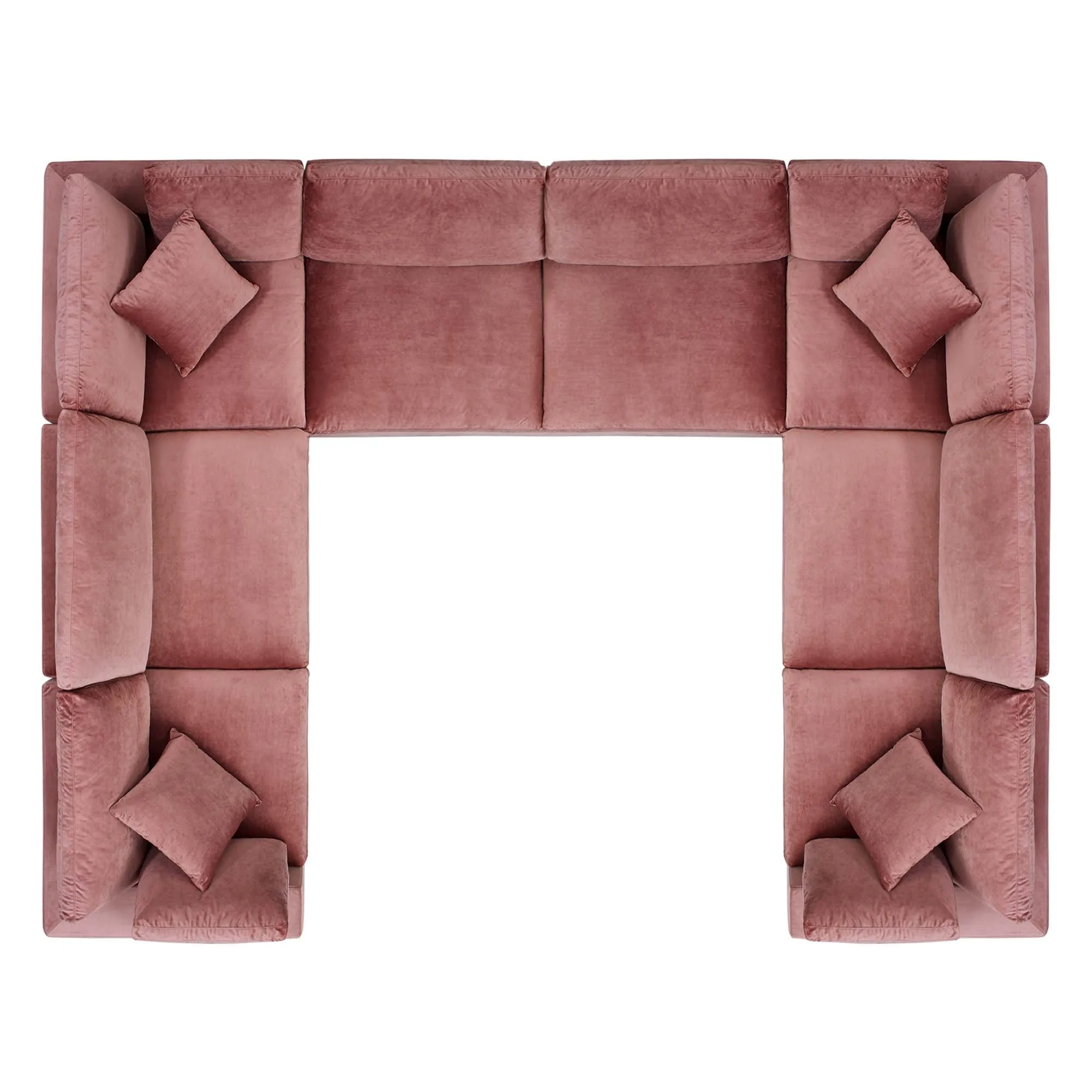 Commix 8-Piece Down Filled Overstuffed Performance Velvet Sectional Sofa by Modway