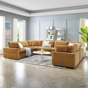 Commix 8-Piece Down Filled Overstuffed Performance Velvet Sectional Sofa by Modway