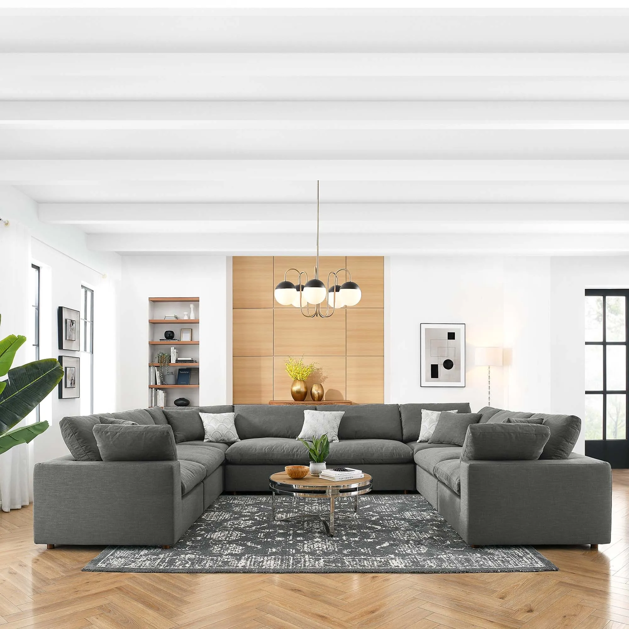 Commix 8-Piece Down Filled Overstuffed Sectional Sofa by Modway