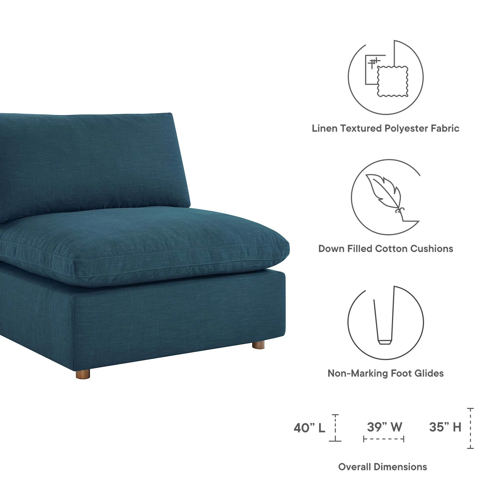 Commix 8-Piece Down Filled Overstuffed Sectional Sofa by Modway