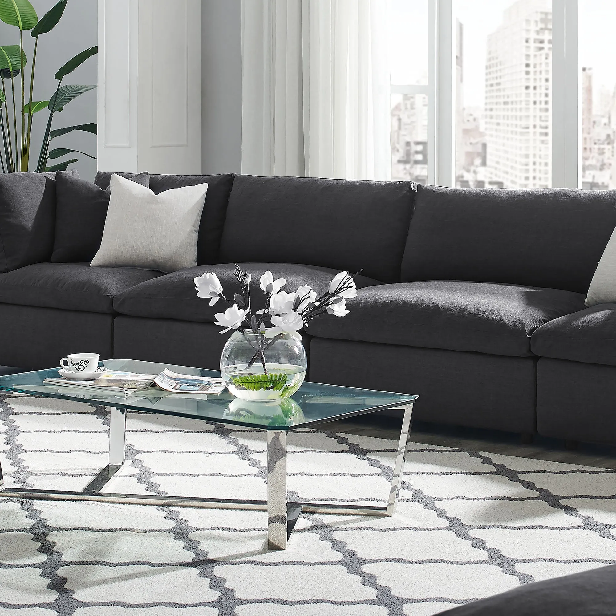Commix Down Filled Overstuffed 3-Piece Armless Sectional Sofa by Modway