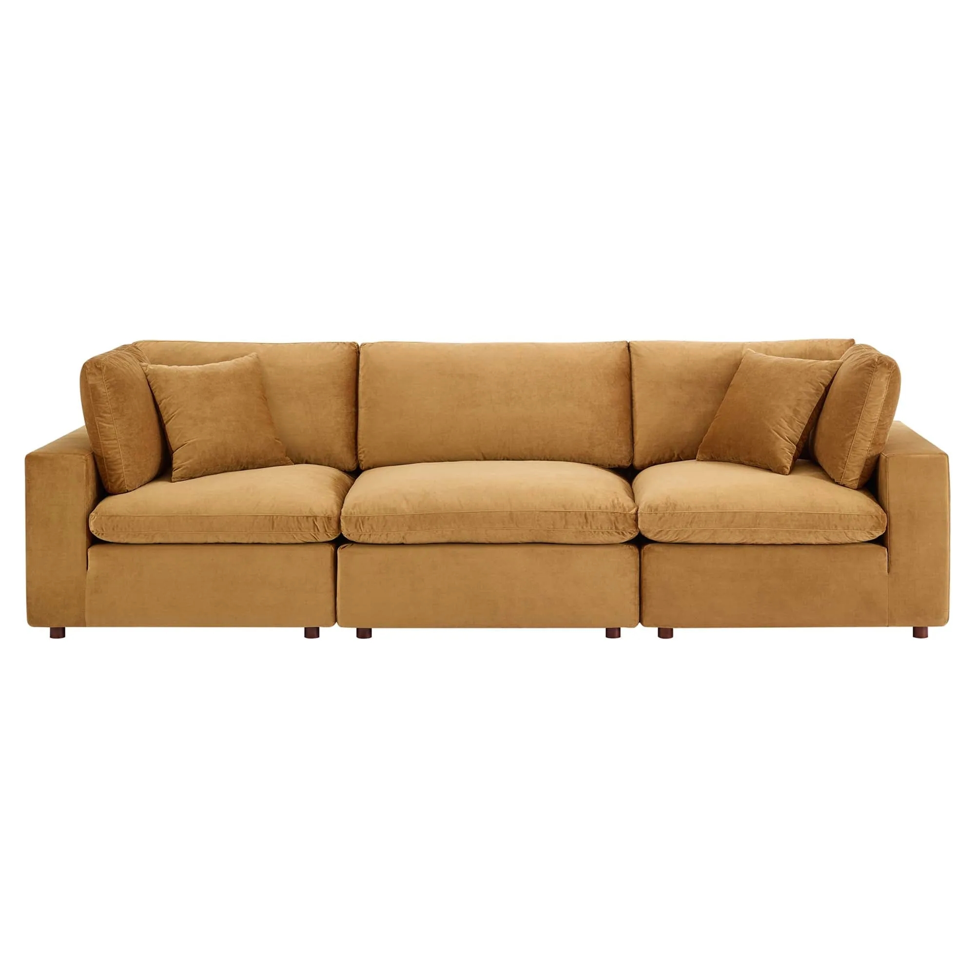 Commix Down Filled Overstuffed Performance Velvet 3-Seater Sofa by Modway