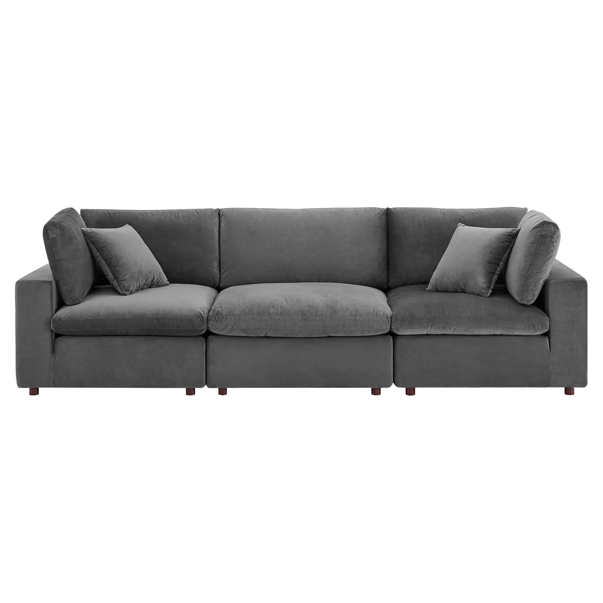 Commix Down Filled Overstuffed Performance Velvet 3-Seater Sofa by Modway