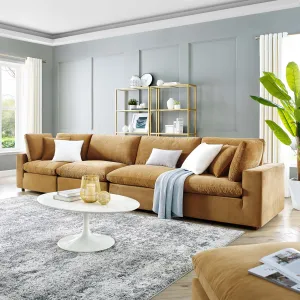 Commix Down Filled Overstuffed Performance Velvet 4-Seater Sofa by Modway