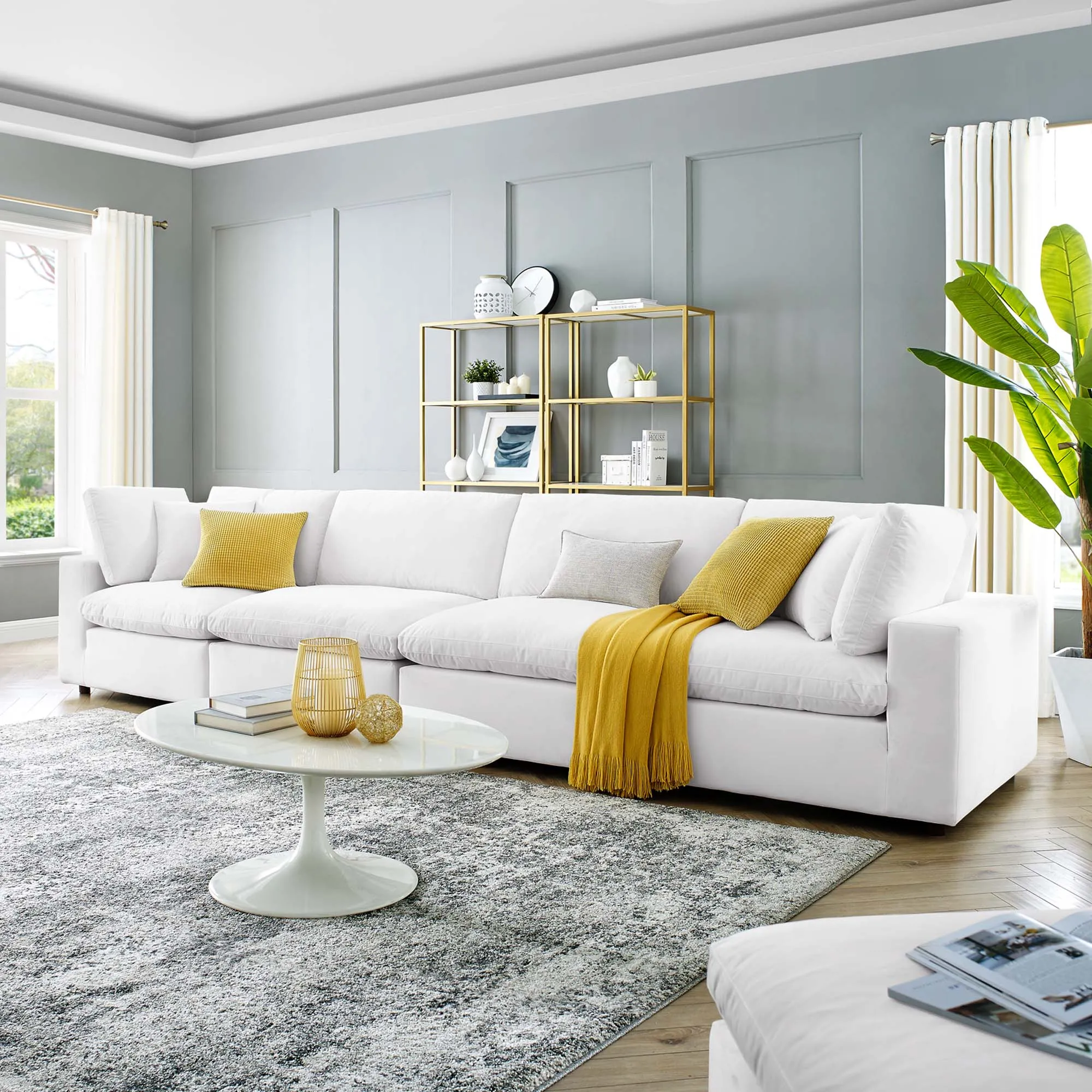 Commix Down Filled Overstuffed Performance Velvet 4-Seater Sofa by Modway