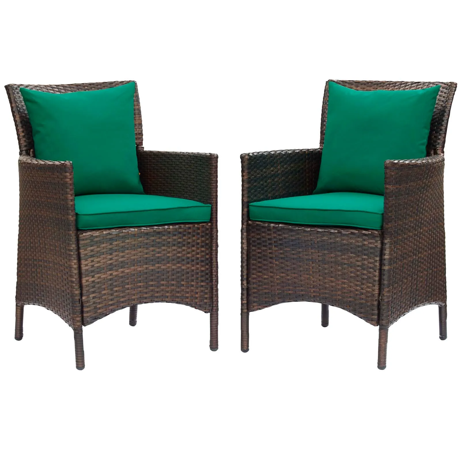 Conduit Outdoor Patio Wicker Rattan Dining Armchair Set of 2 by Modway