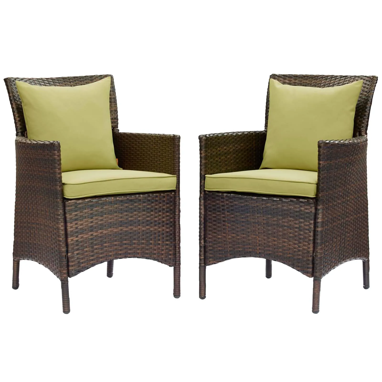 Conduit Outdoor Patio Wicker Rattan Dining Armchair Set of 2 by Modway