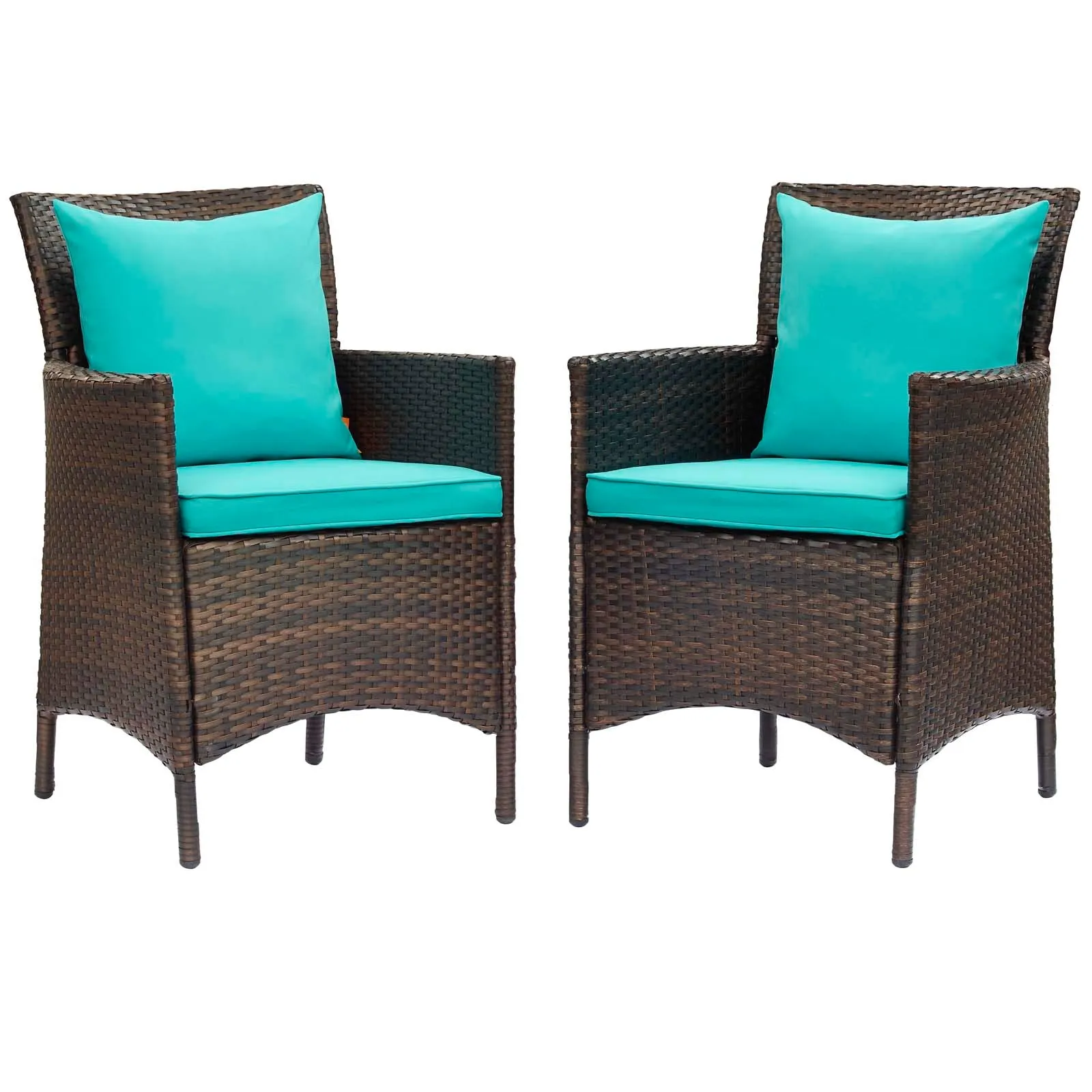 Conduit Outdoor Patio Wicker Rattan Dining Armchair Set of 2 by Modway