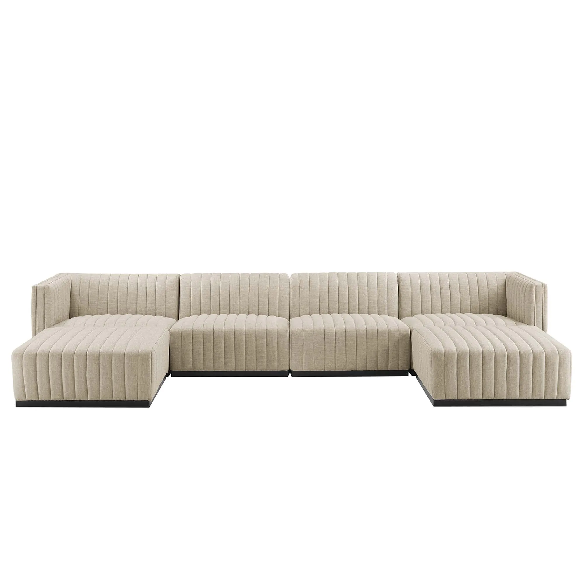 Conjure 6-Piece Channel Tufted Upholstered Fabric Sectional Sofa by Modway