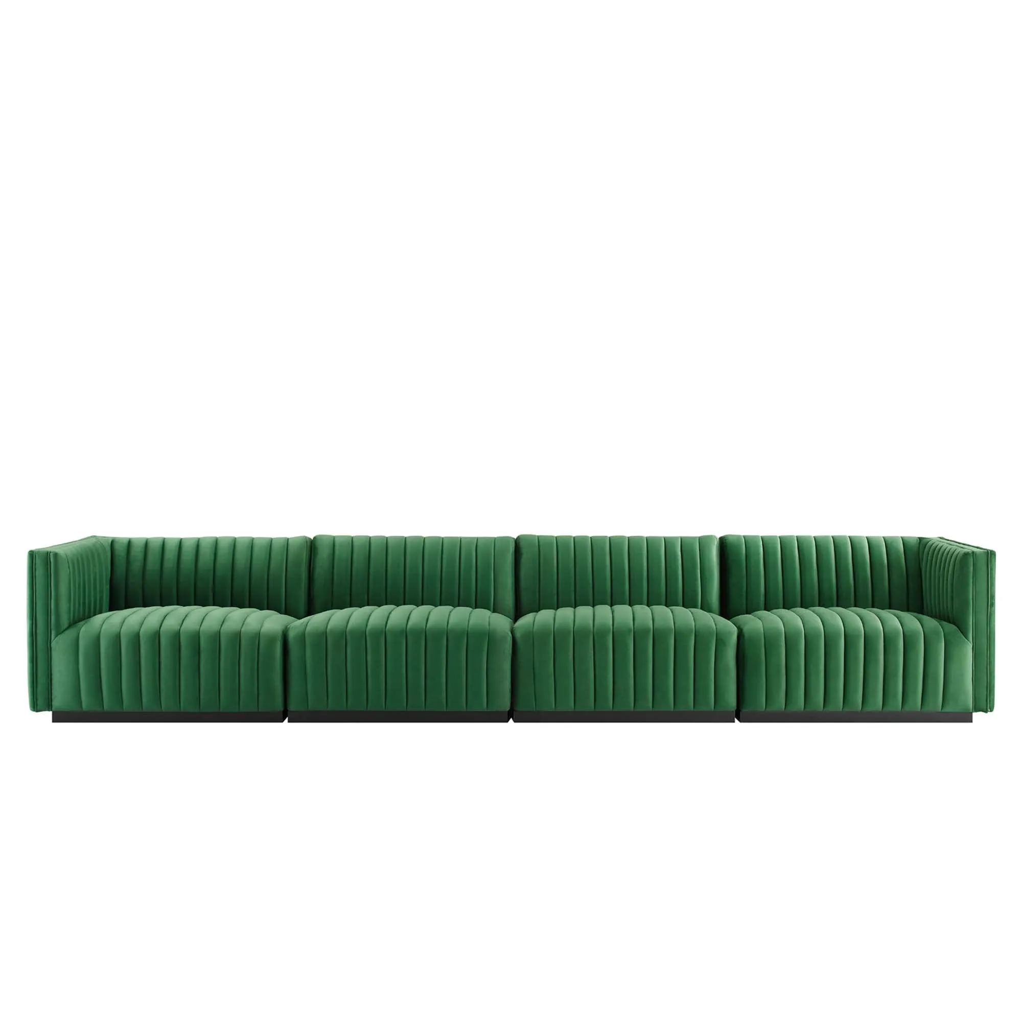 Conjure Channel Tufted Performance Velvet 4-Piece Sofa by Modway