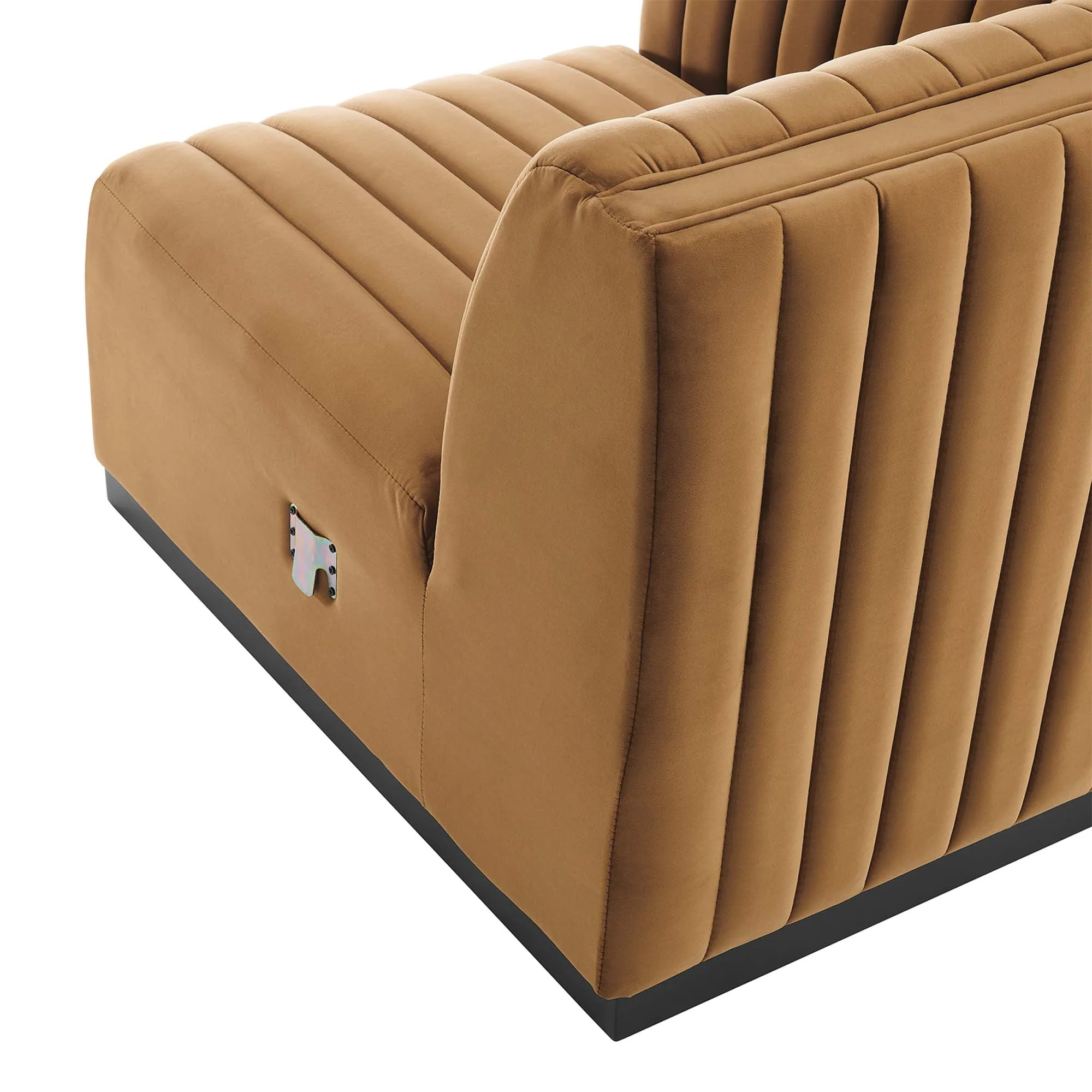 Conjure Channel Tufted Performance Velvet Left Corner Chair by Modway