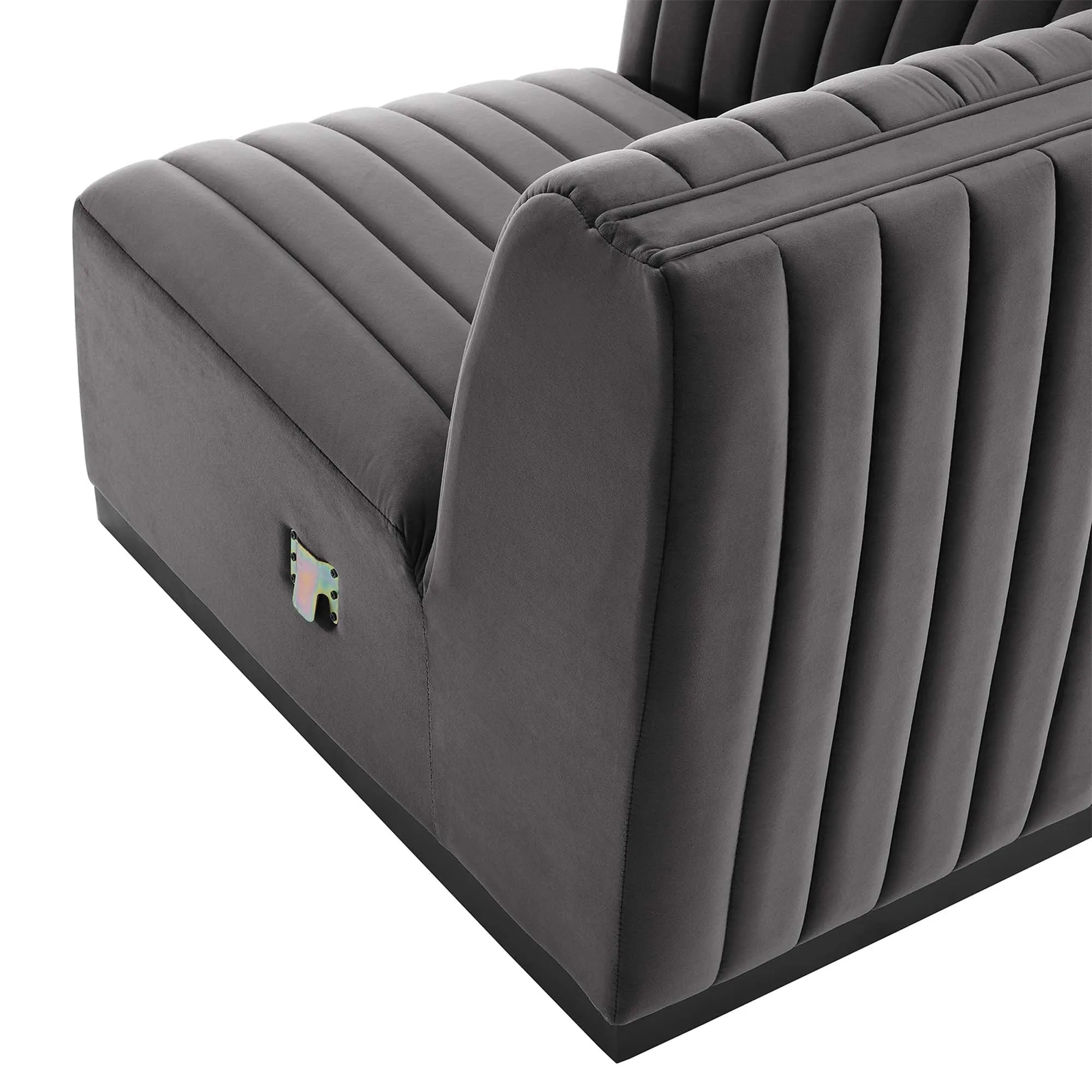 Conjure Channel Tufted Performance Velvet Left Corner Chair by Modway
