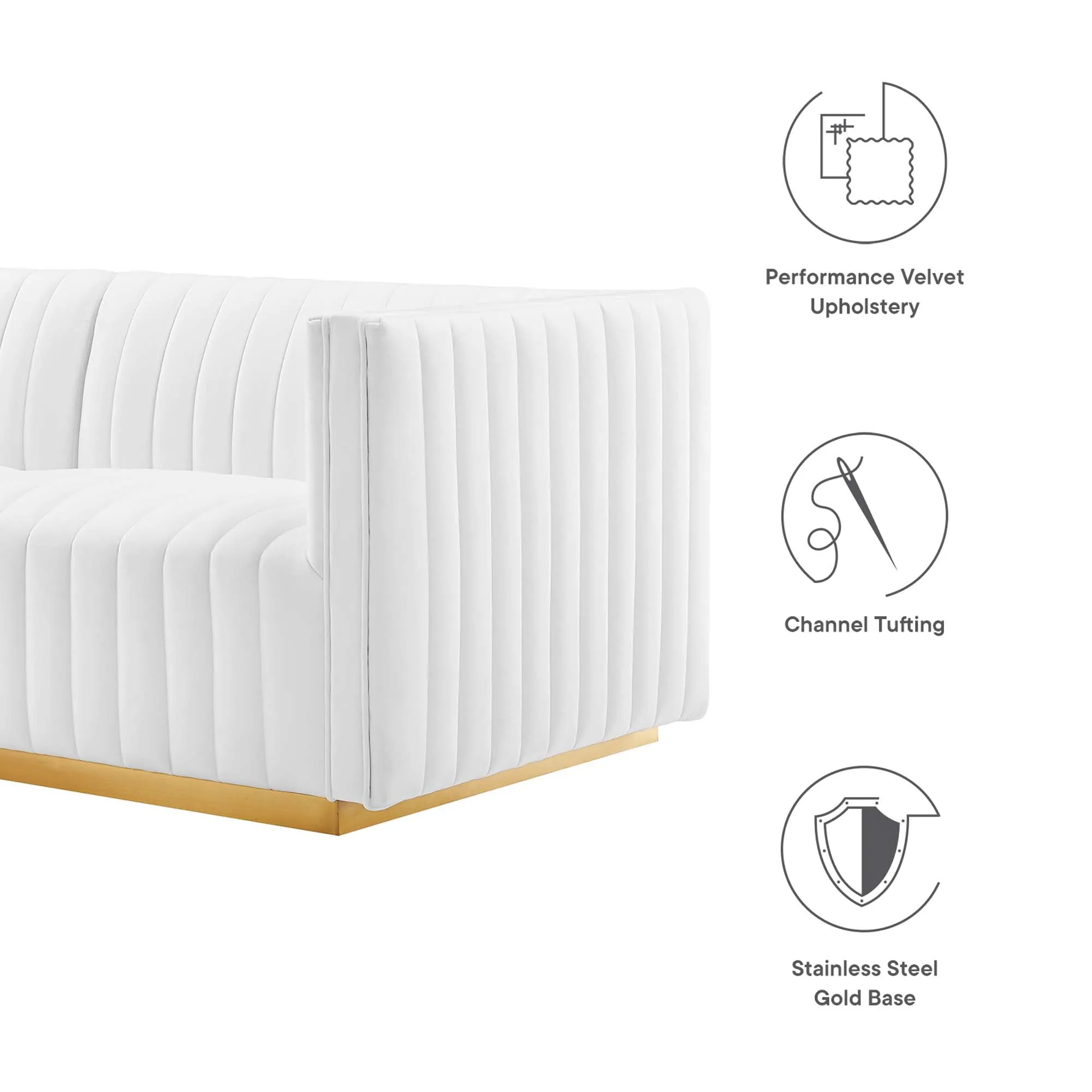 Conjure Channel Tufted Performance Velvet Loveseat by Modway