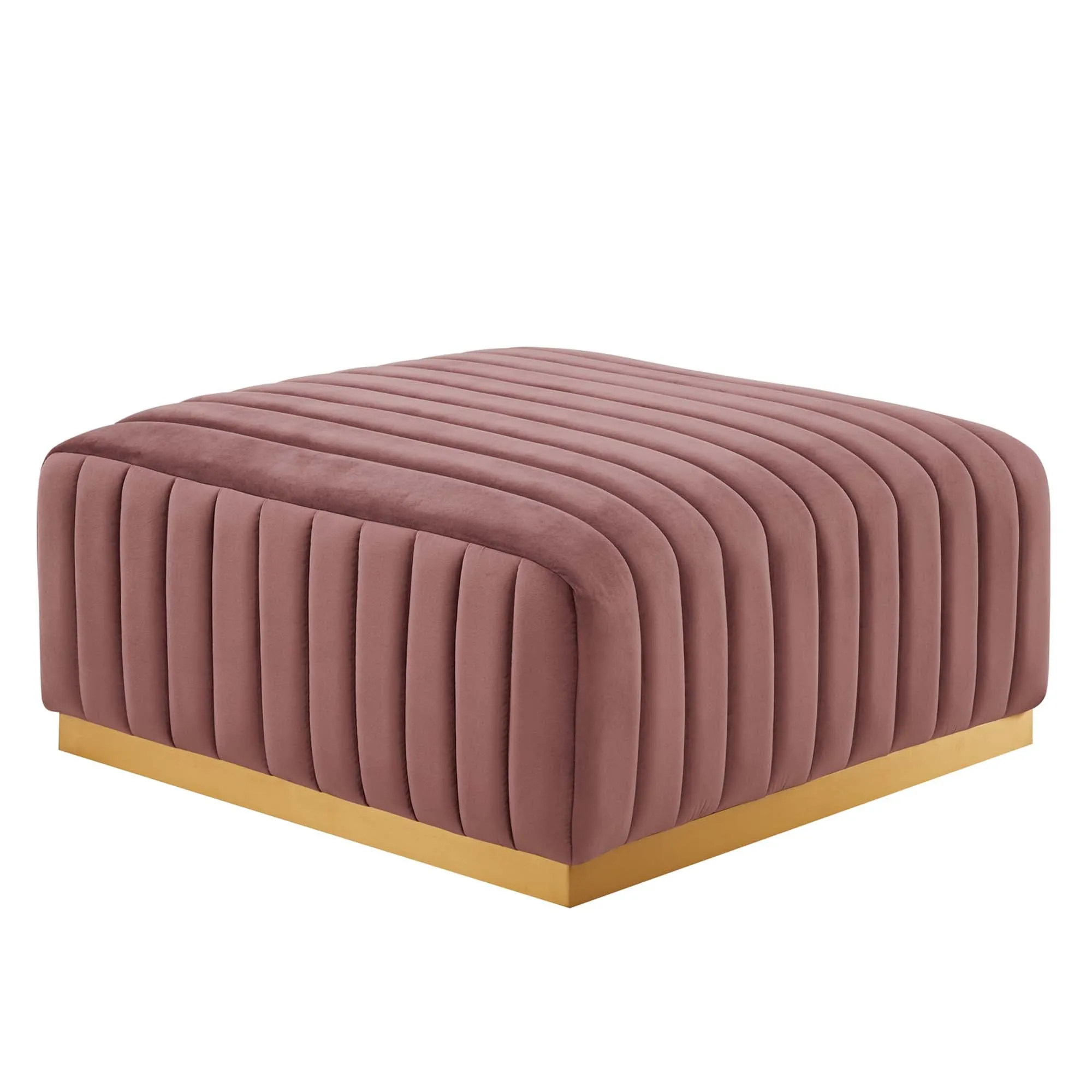 Conjure Channel Tufted Performance Velvet Ottoman by Modway