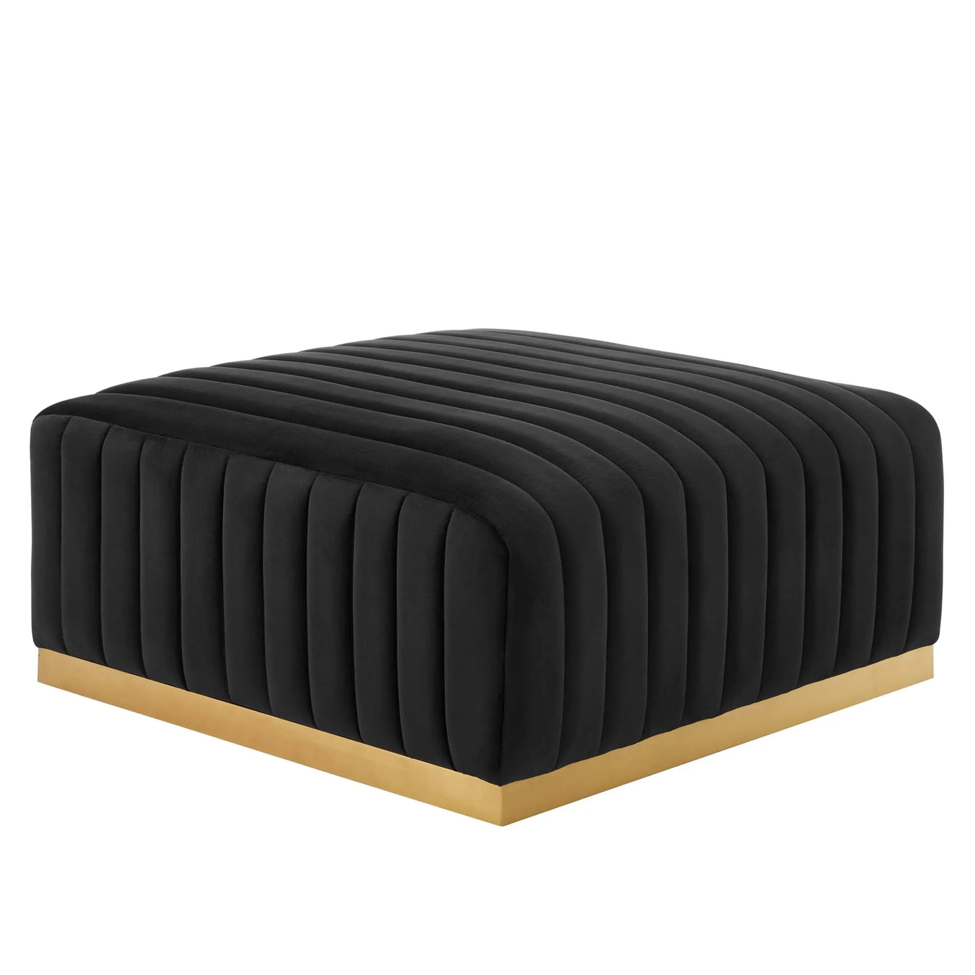 Conjure Channel Tufted Performance Velvet Ottoman by Modway