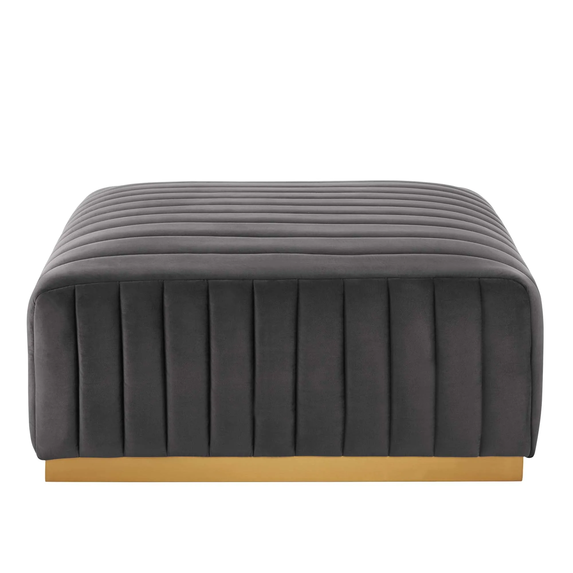 Conjure Channel Tufted Performance Velvet Ottoman by Modway