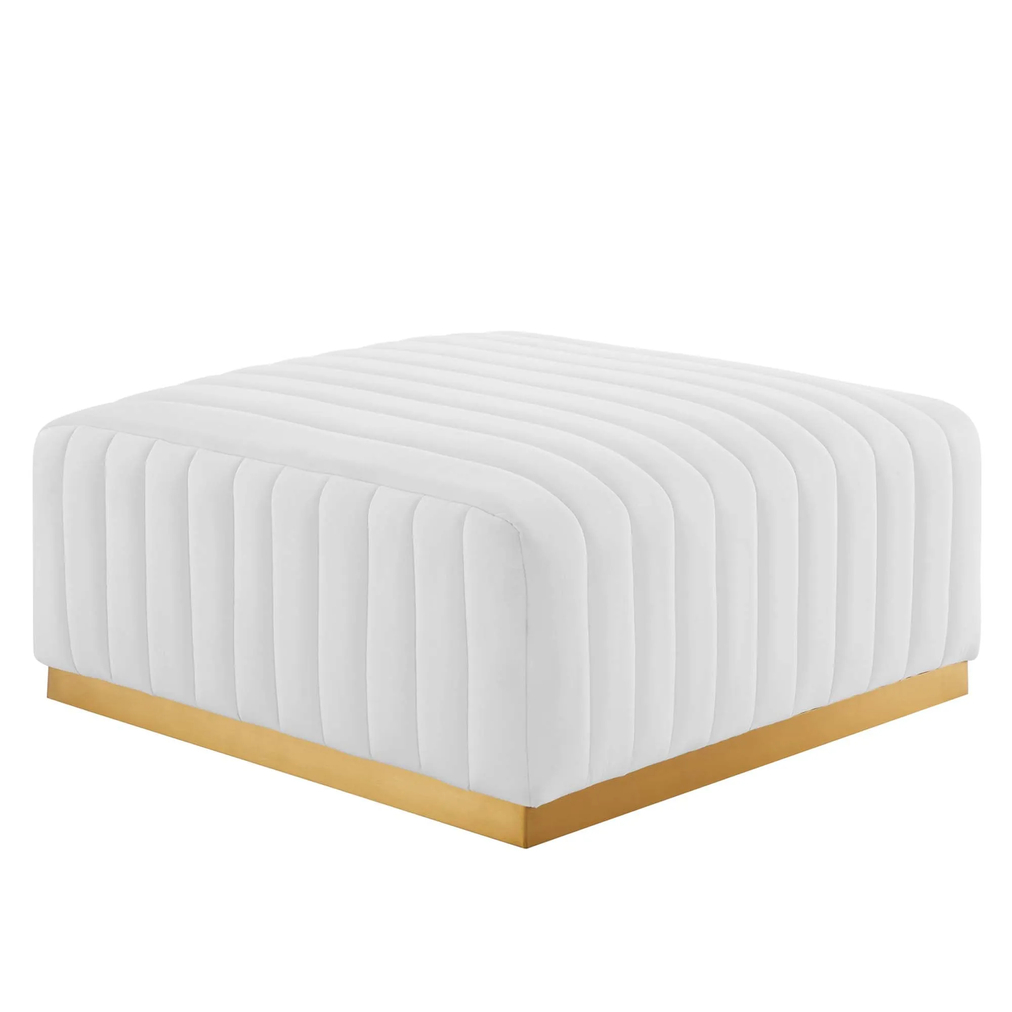 Conjure Channel Tufted Performance Velvet Ottoman by Modway