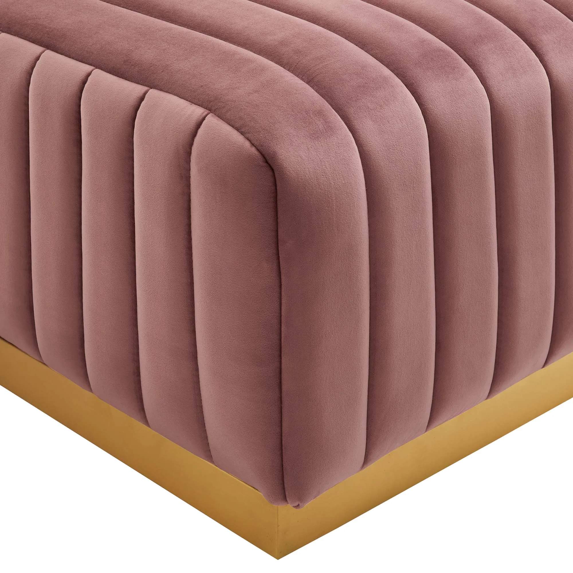 Conjure Channel Tufted Performance Velvet Ottoman by Modway