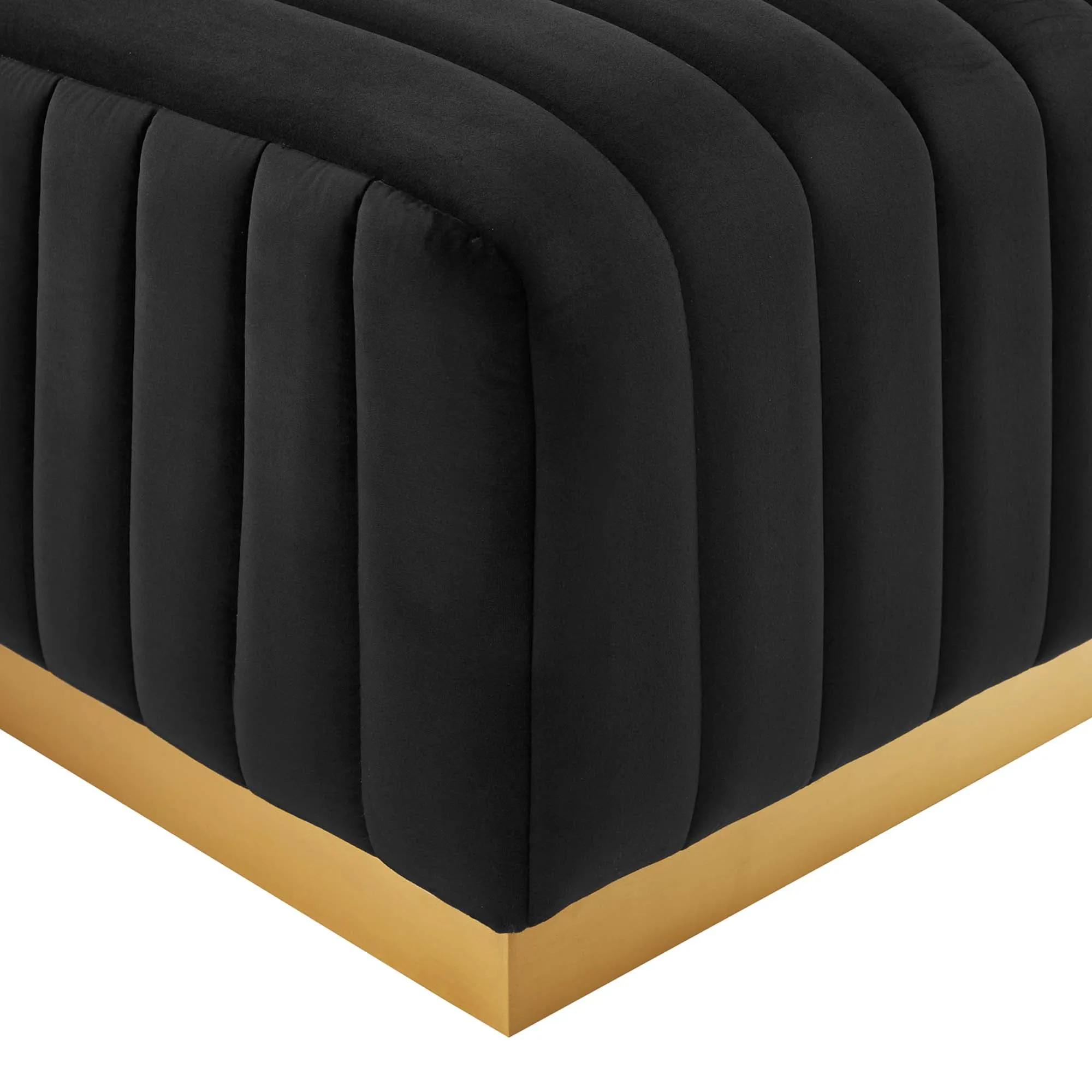 Conjure Channel Tufted Performance Velvet Ottoman by Modway