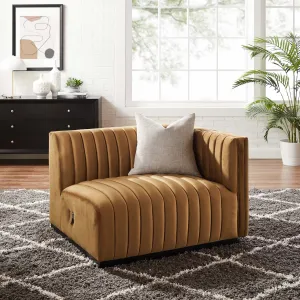 Conjure Channel Tufted Performance Velvet Right-Arm Chair by Modway