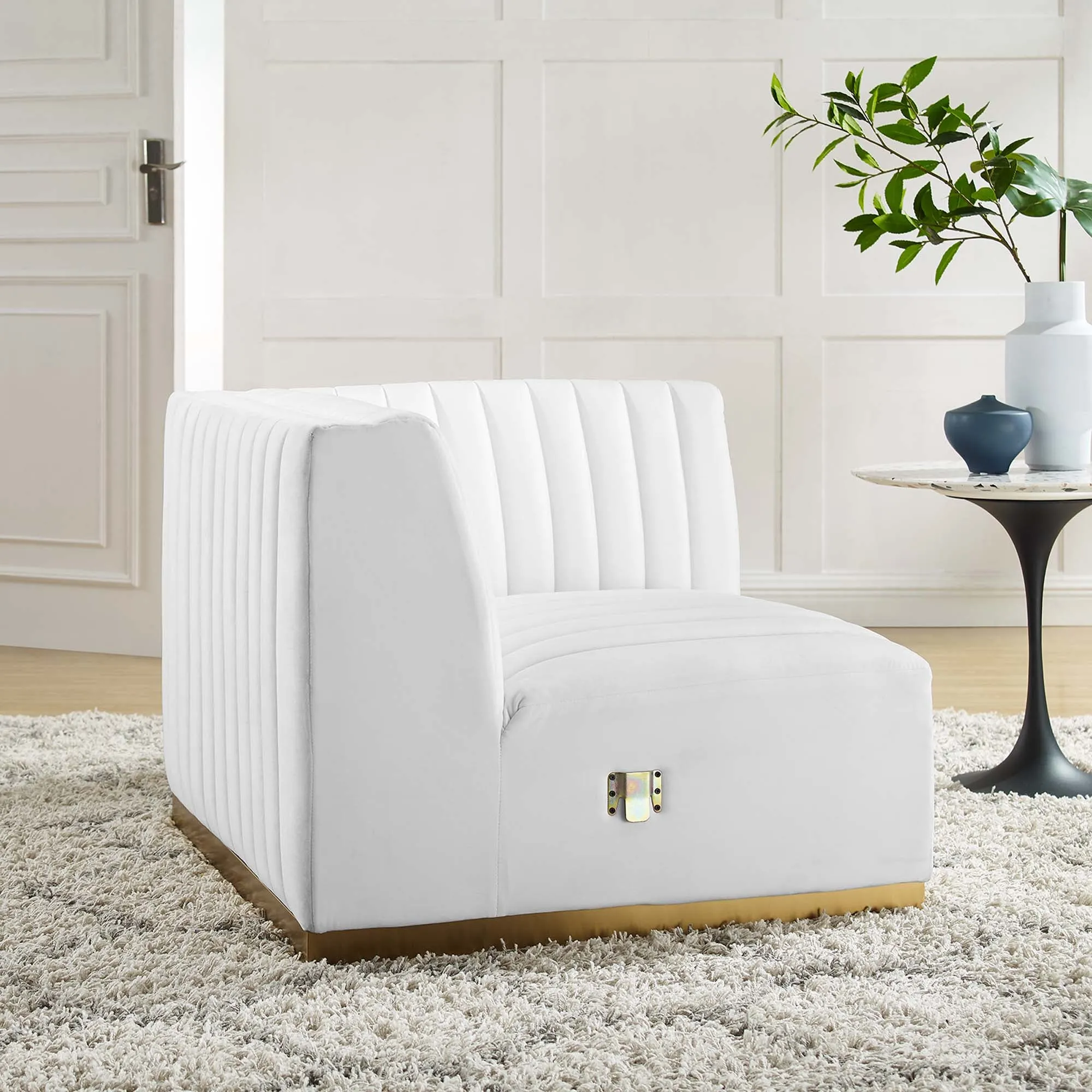 Conjure Channel Tufted Performance Velvet Right Corner Chair by Modway