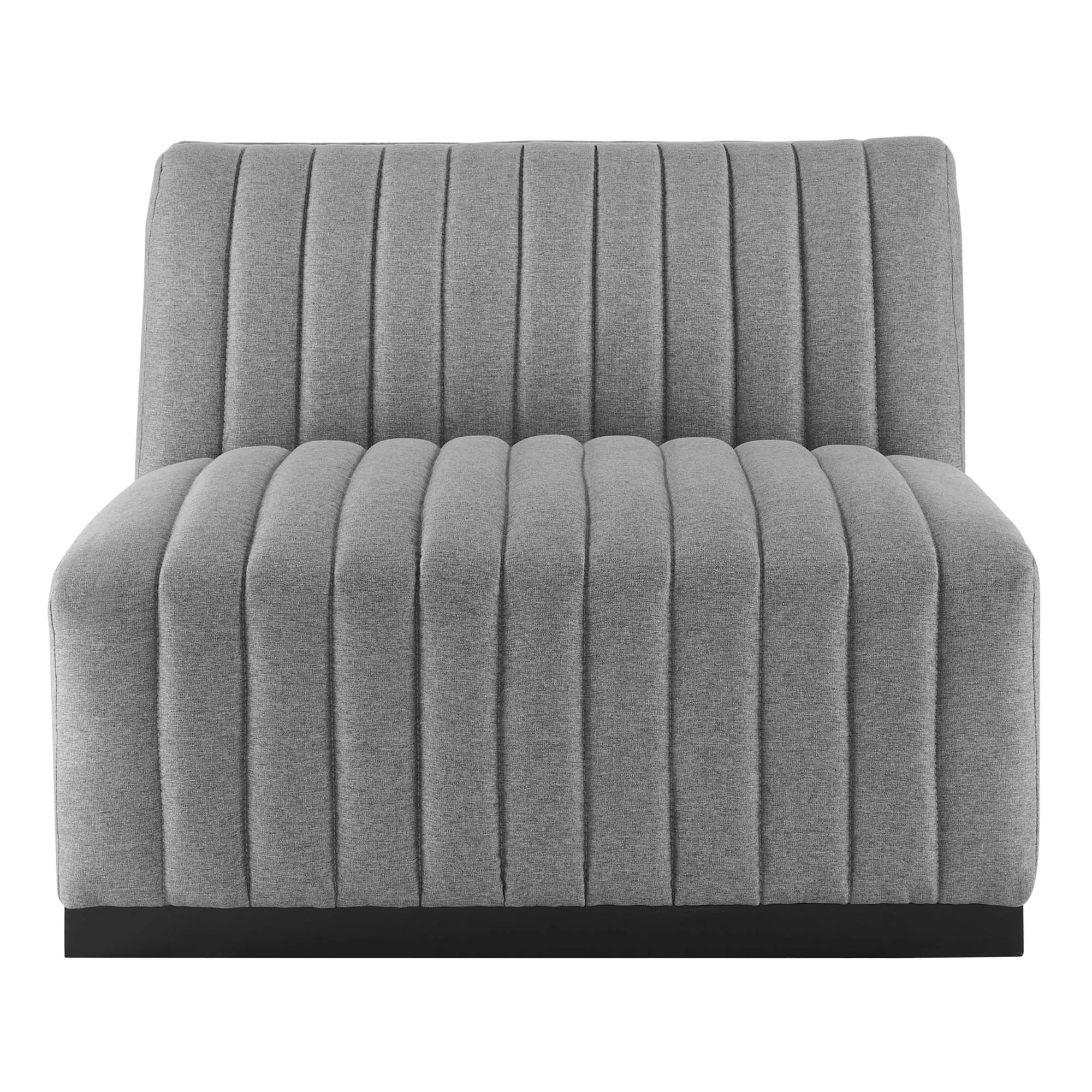 Conjure Channel Tufted Upholstered Fabric Armless Chair by Modway