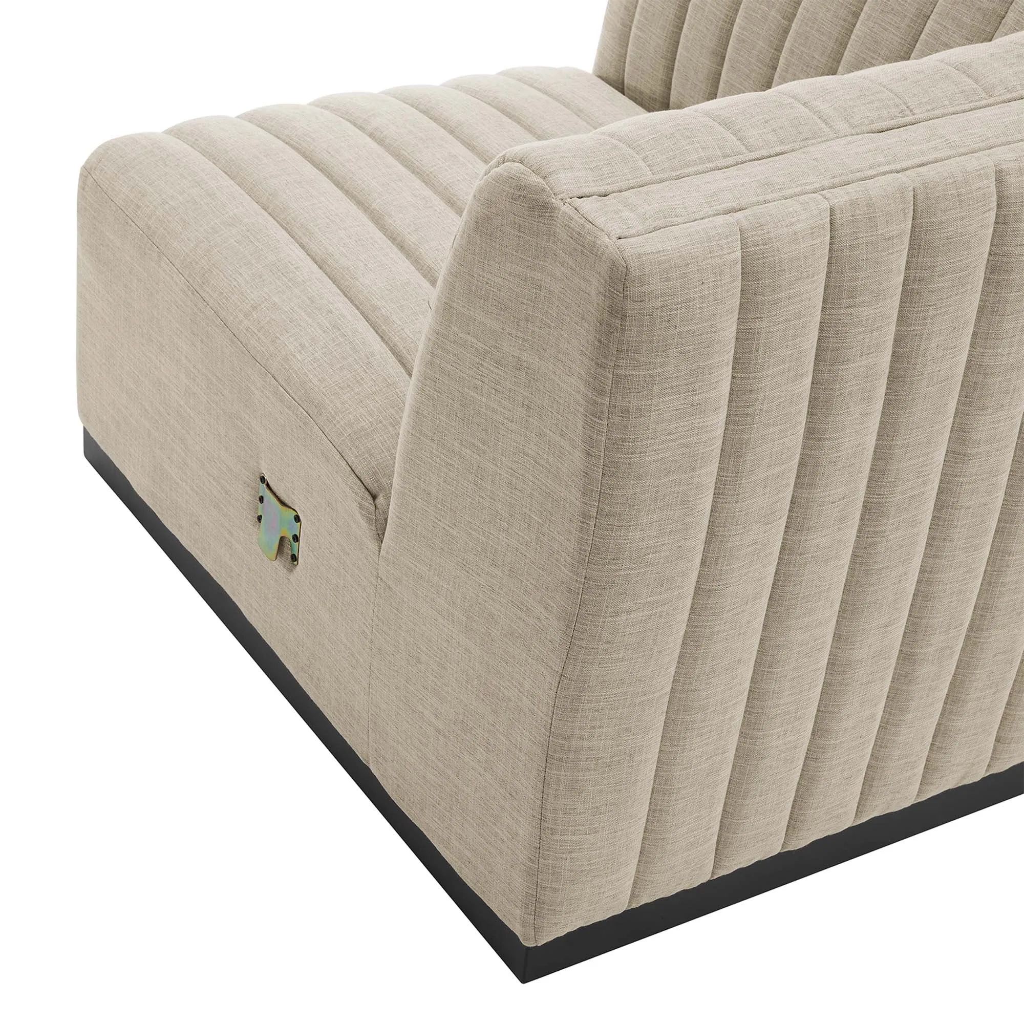 Conjure Channel Tufted Upholstered Fabric Left Corner Chair by Modway