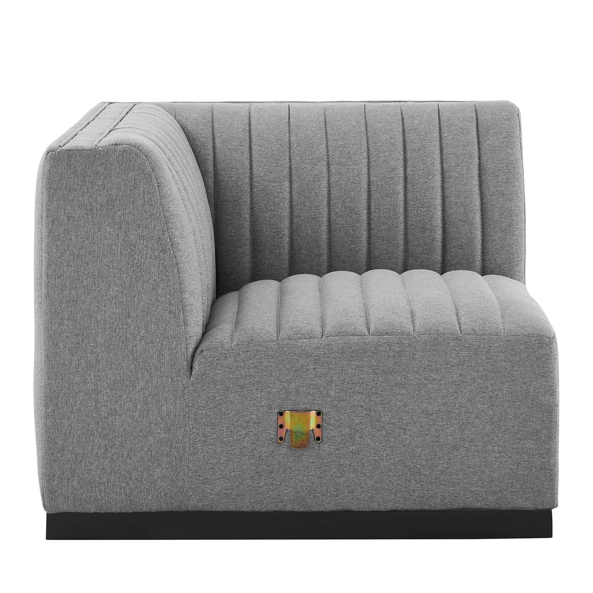 Conjure Channel Tufted Upholstered Fabric Left Corner Chair by Modway